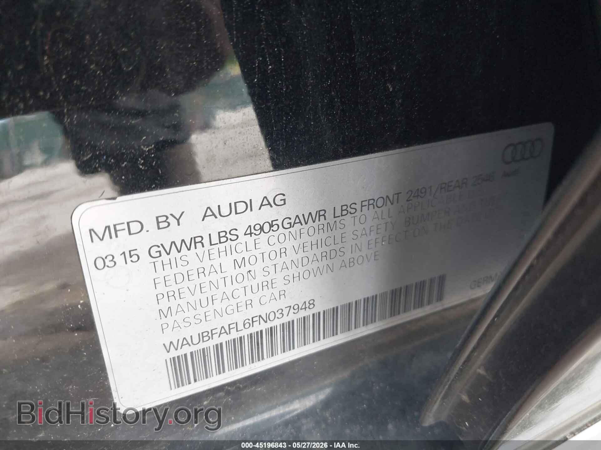 2015 AUDI A4 - VIN: WAUBFAFL6FN037948 - Фото 9