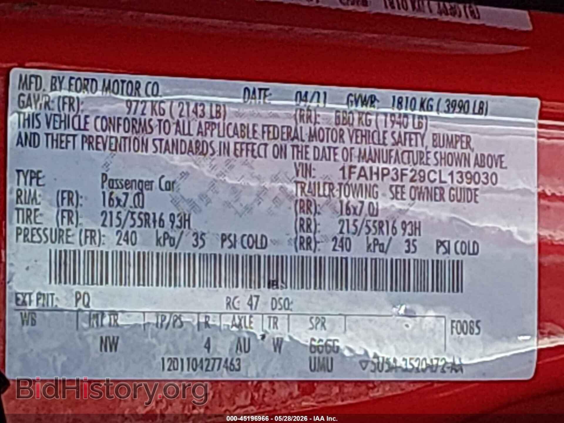 2012 FORD FOCUS - VIN: 1FAHP3F29CL139030 - Photo 9