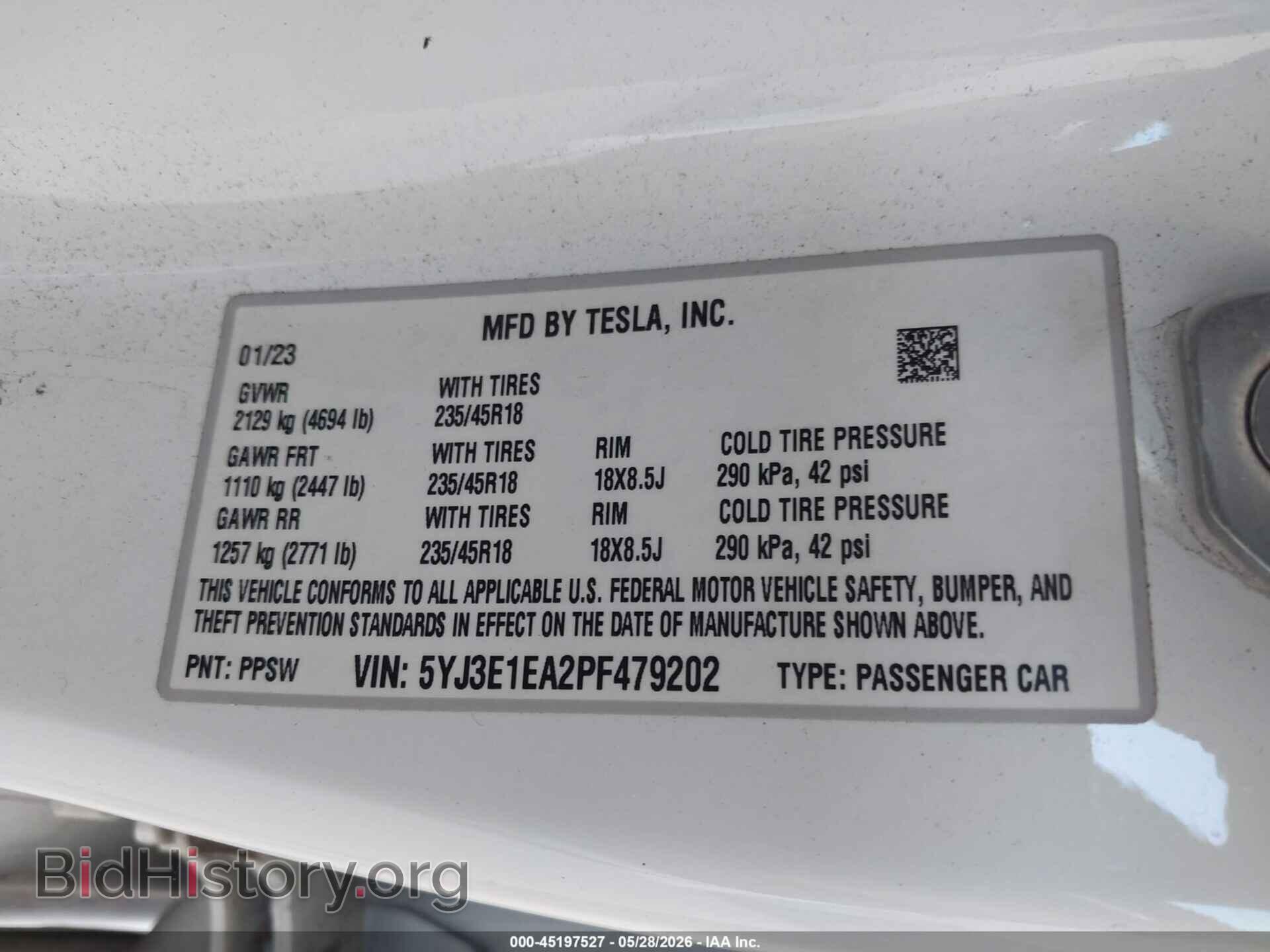 2023 TESLA MODEL 3 - VIN: 5YJ3E1EA2PF479202 - Фото 9