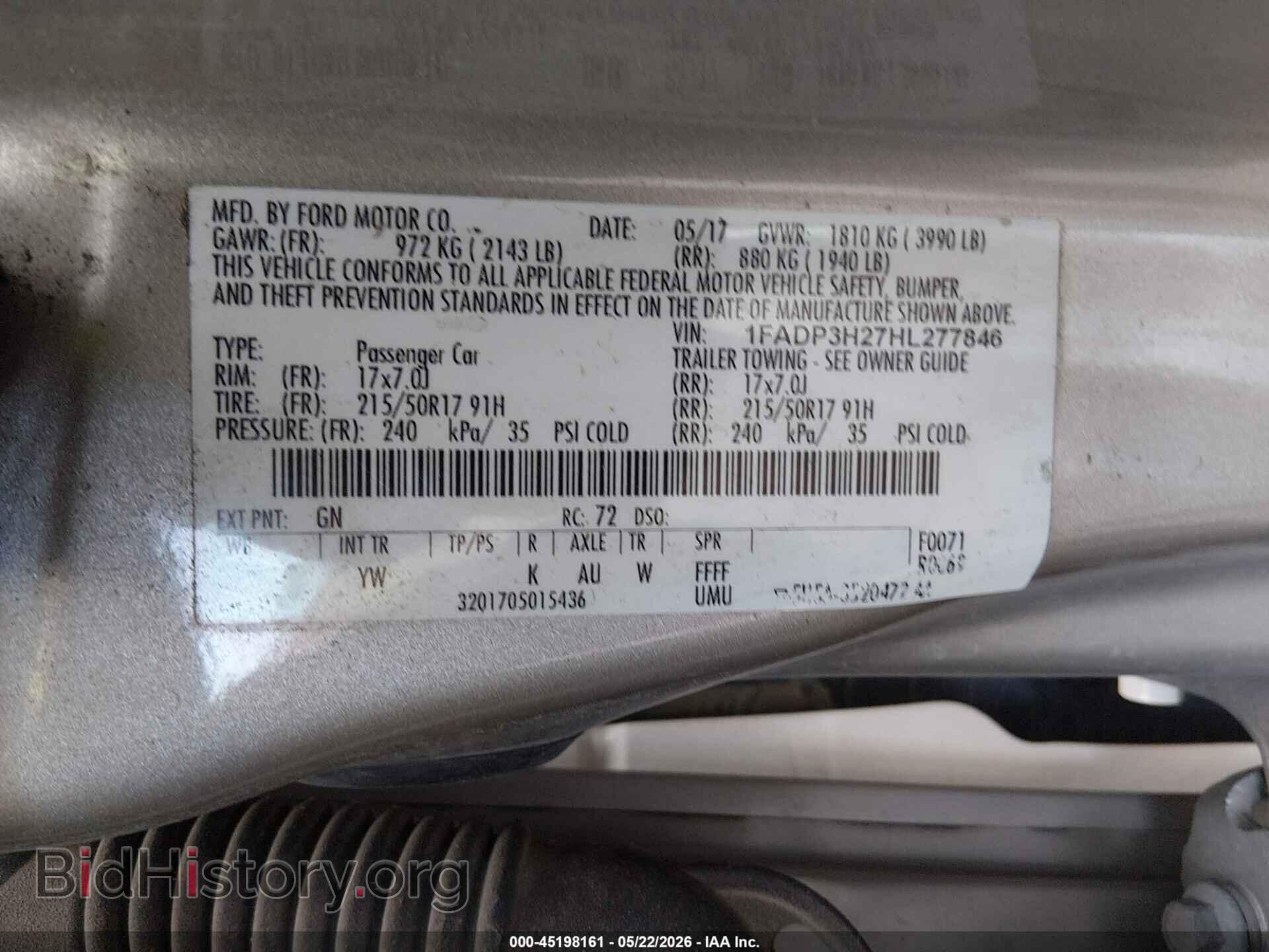 2017 FORD FOCUS - VIN: 1FADP3H27HL277846 - Фото 9