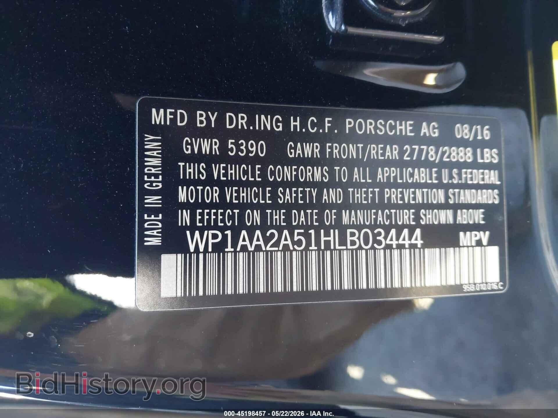 2017 PORSCHE MACAN - VIN: WP1AA2A51HLB03444 - Фото 9