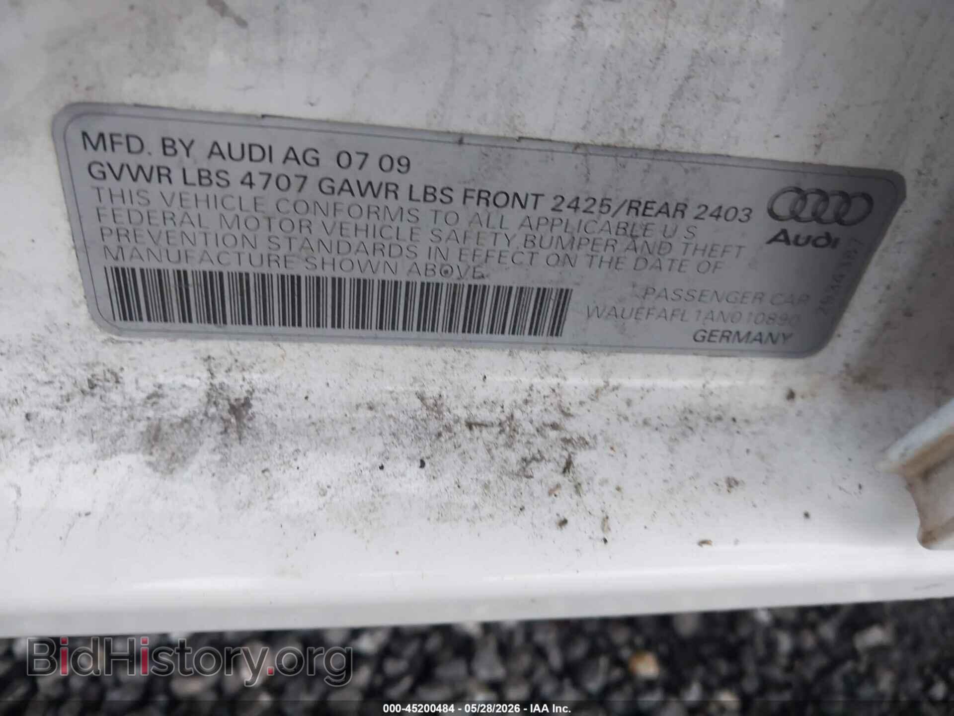 2010 AUDI A4 - VIN: WAUEFAFL1AN010890 - Фото 9