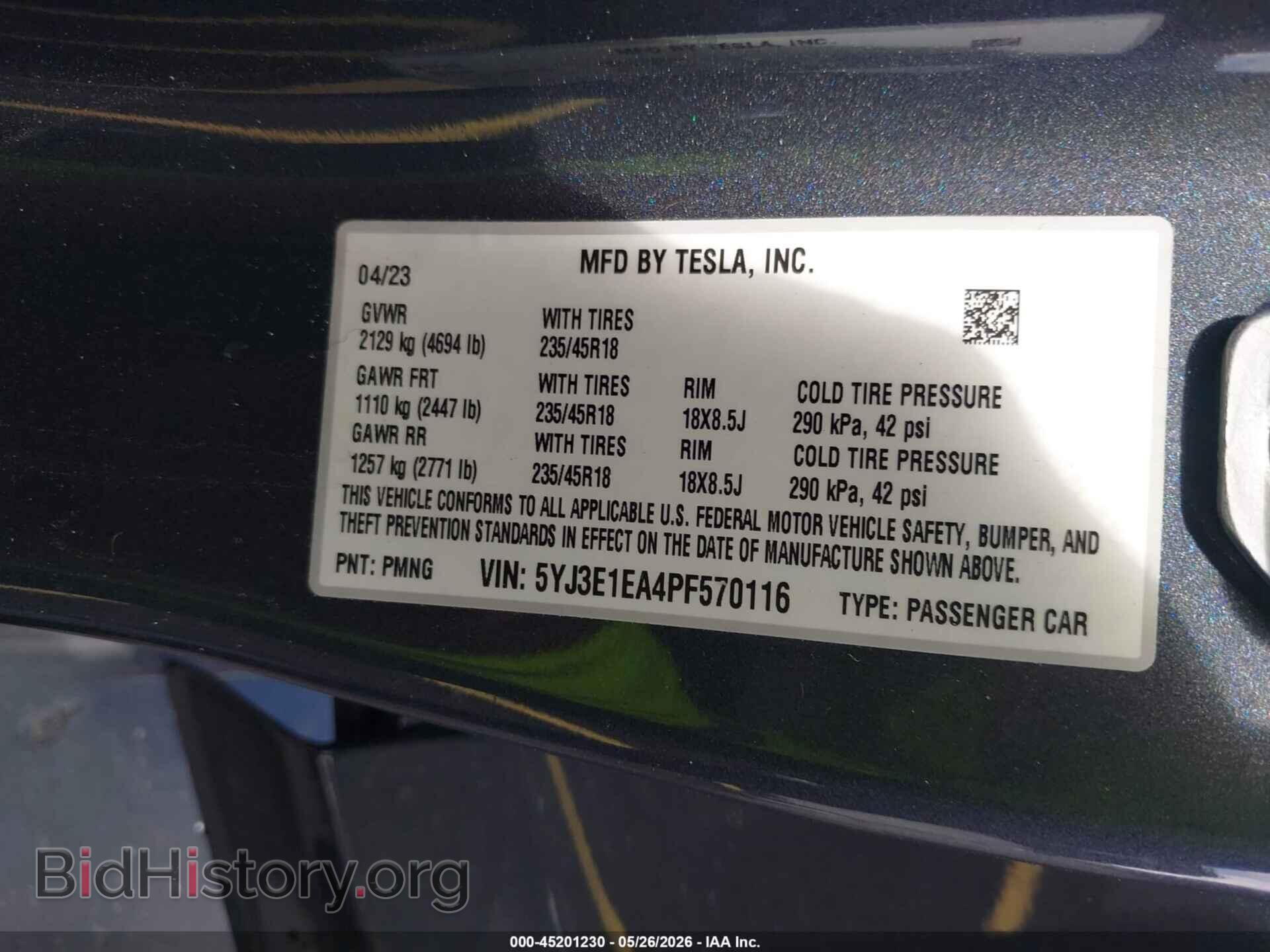 2023 TESLA MODEL 3 - VIN: 5YJ3E1EA4PF570116 - Фото 9