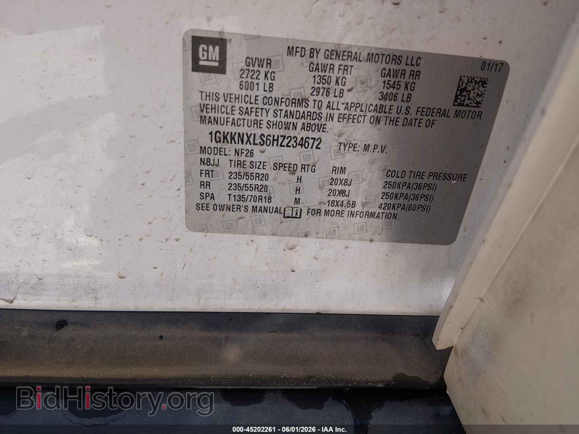 2017 GMC ACADIA - VIN: 1GKKNXLS6HZ234672 - Фото 9