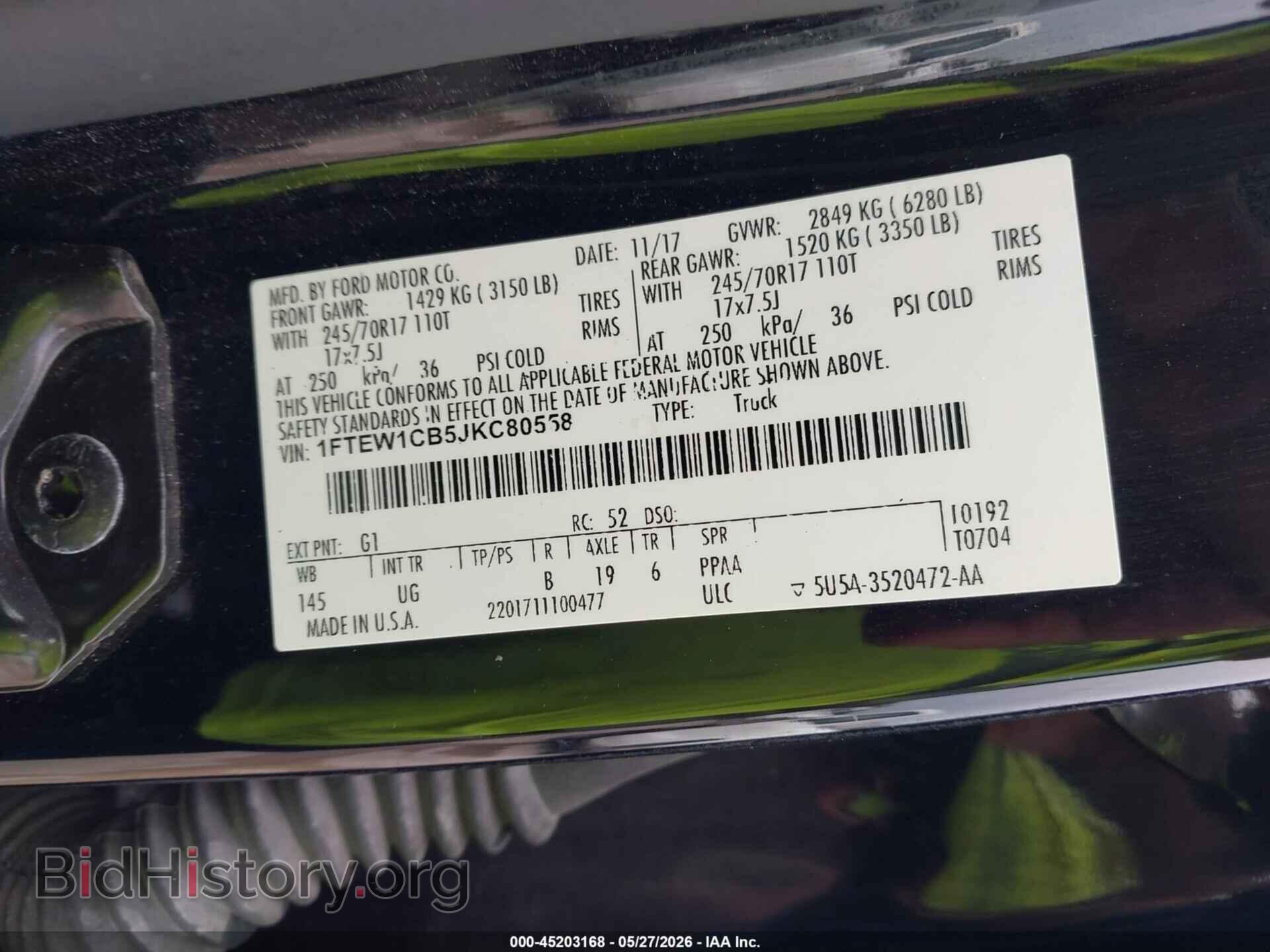 2018 FORD F-150 - VIN: 1FTEW1CB5JKC80558 - Фото 9