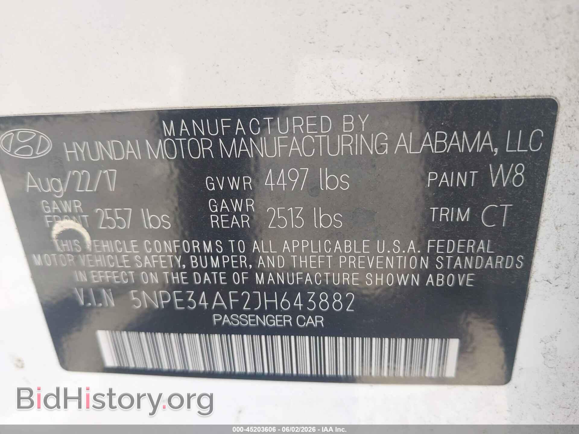 2018 HYUNDAI SONATA - VIN: 5NPE34AF2JH643882 - Фото 9