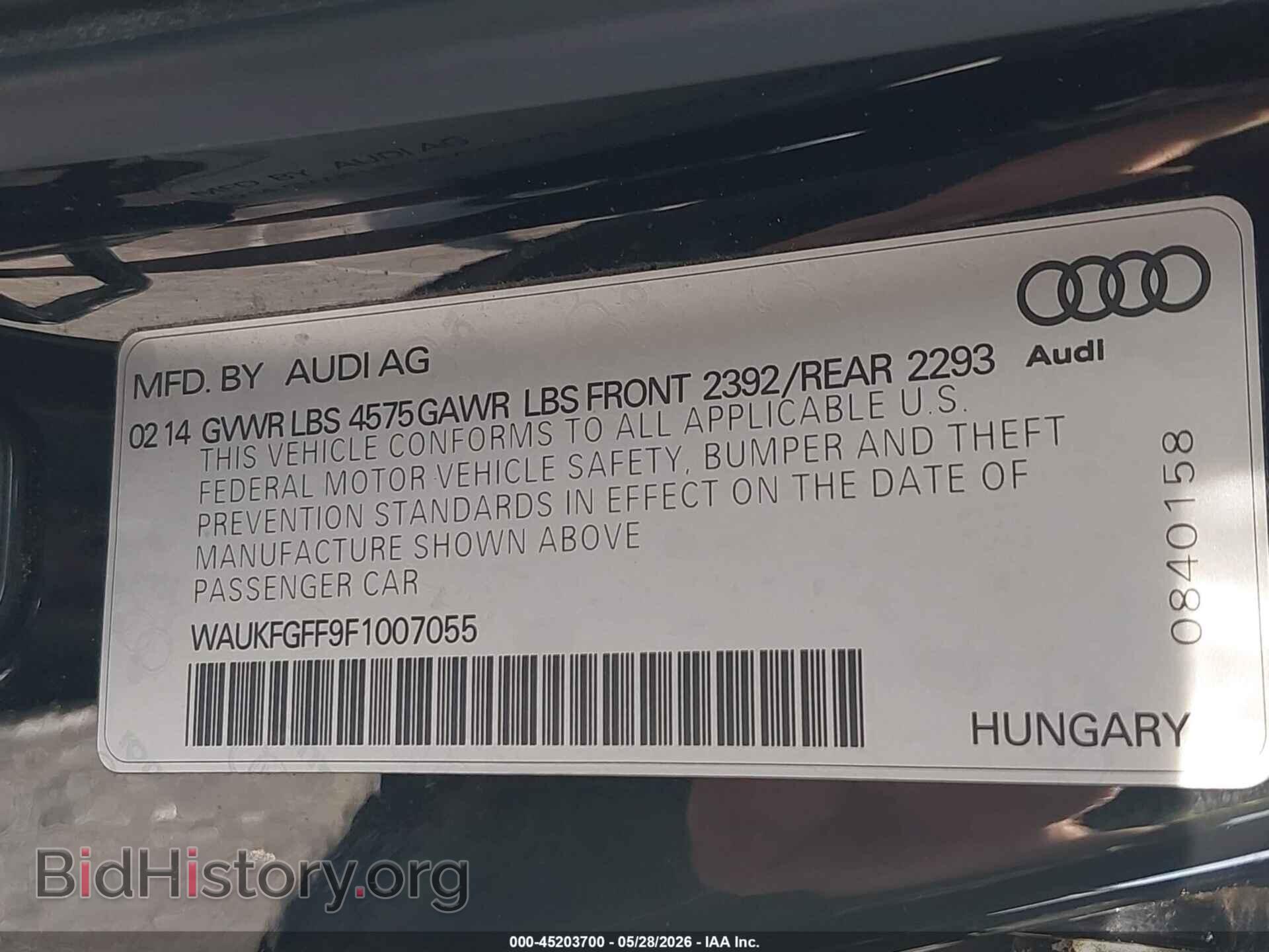 2015 AUDI A3 - VIN: WAUKFGFF9F1007055 - Фото 9