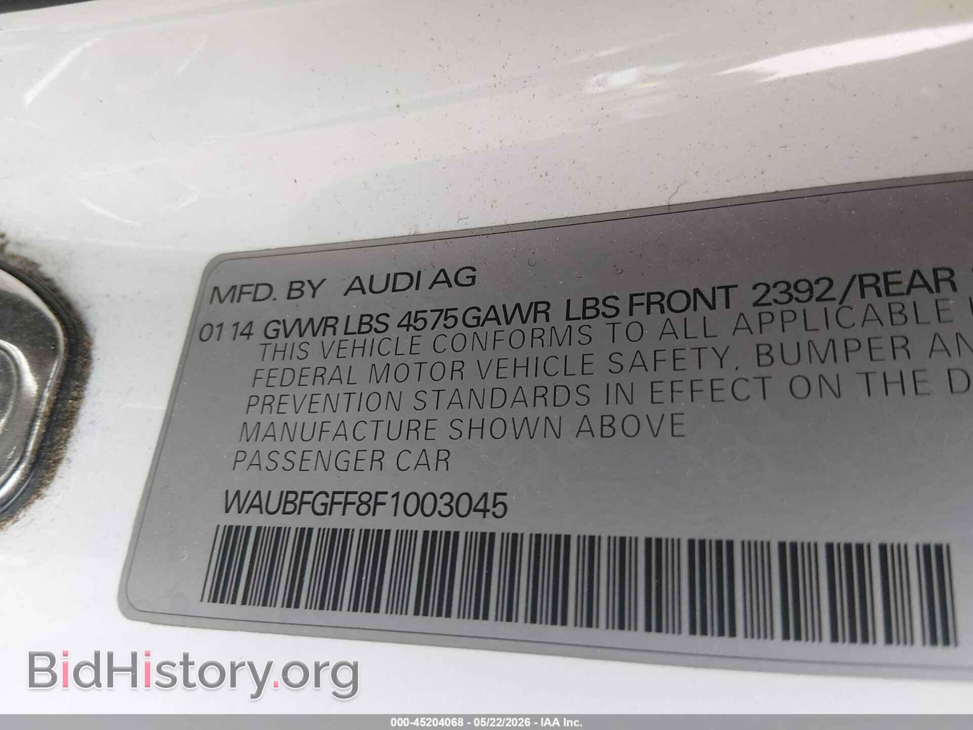 2015 AUDI A3 - VIN: WAUBFGFF8F1003045 - Фото 9