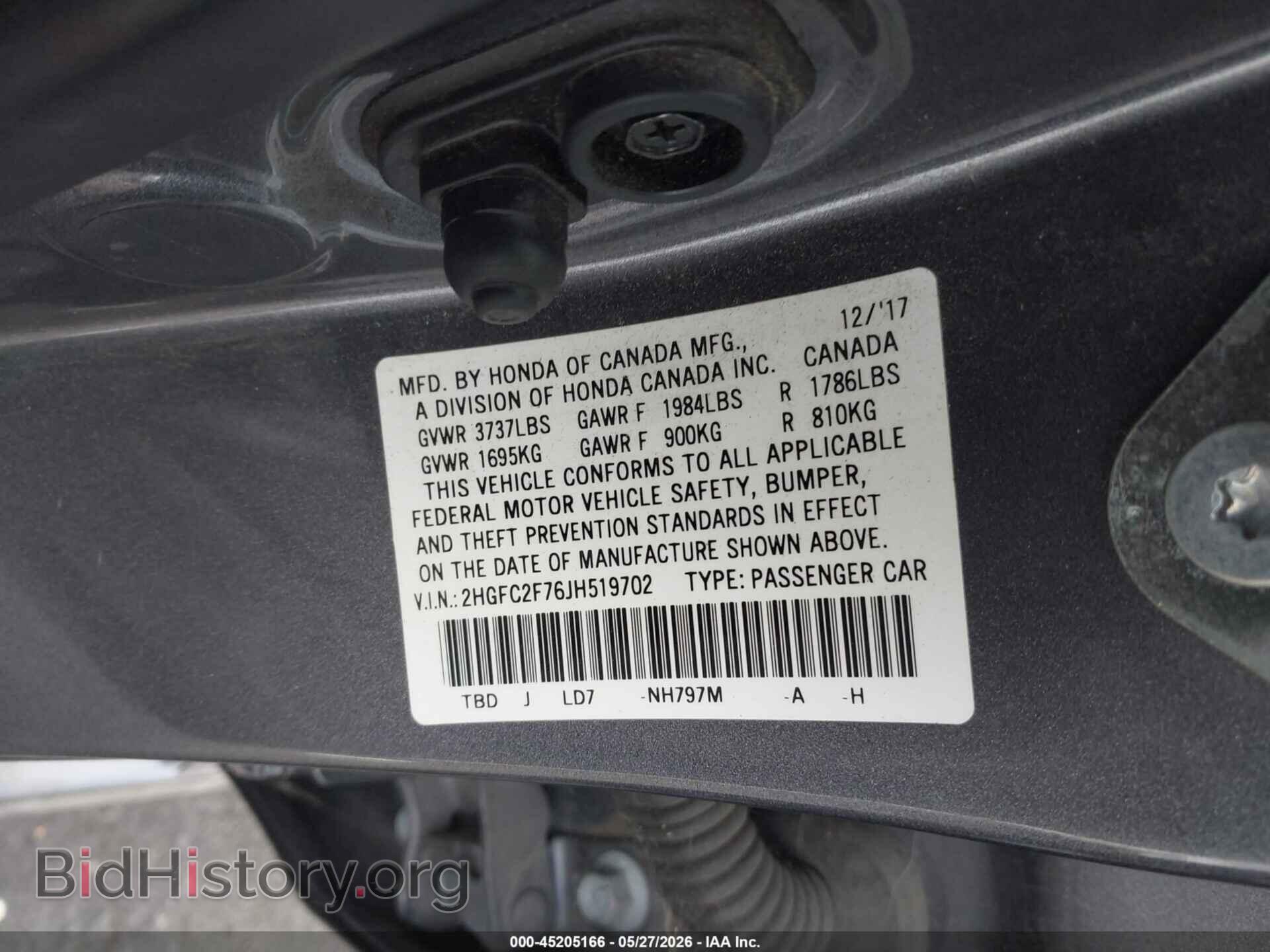 2018 HONDA CIVIC - VIN: 2HGFC2F76JH519702 - Фото 9