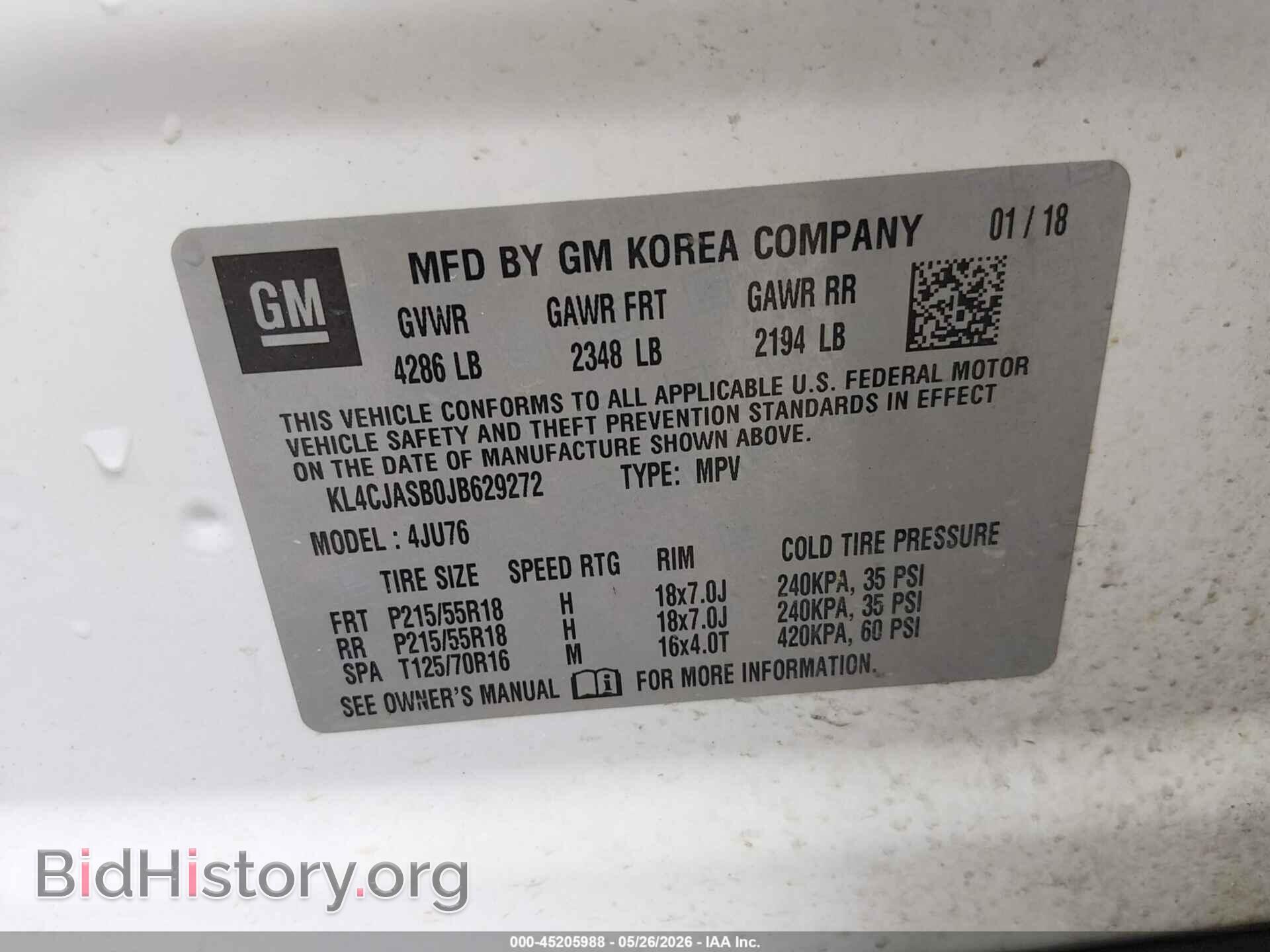 2018 BUICK ENCORE - VIN: KL4CJASB0JB629272 - Photo 9