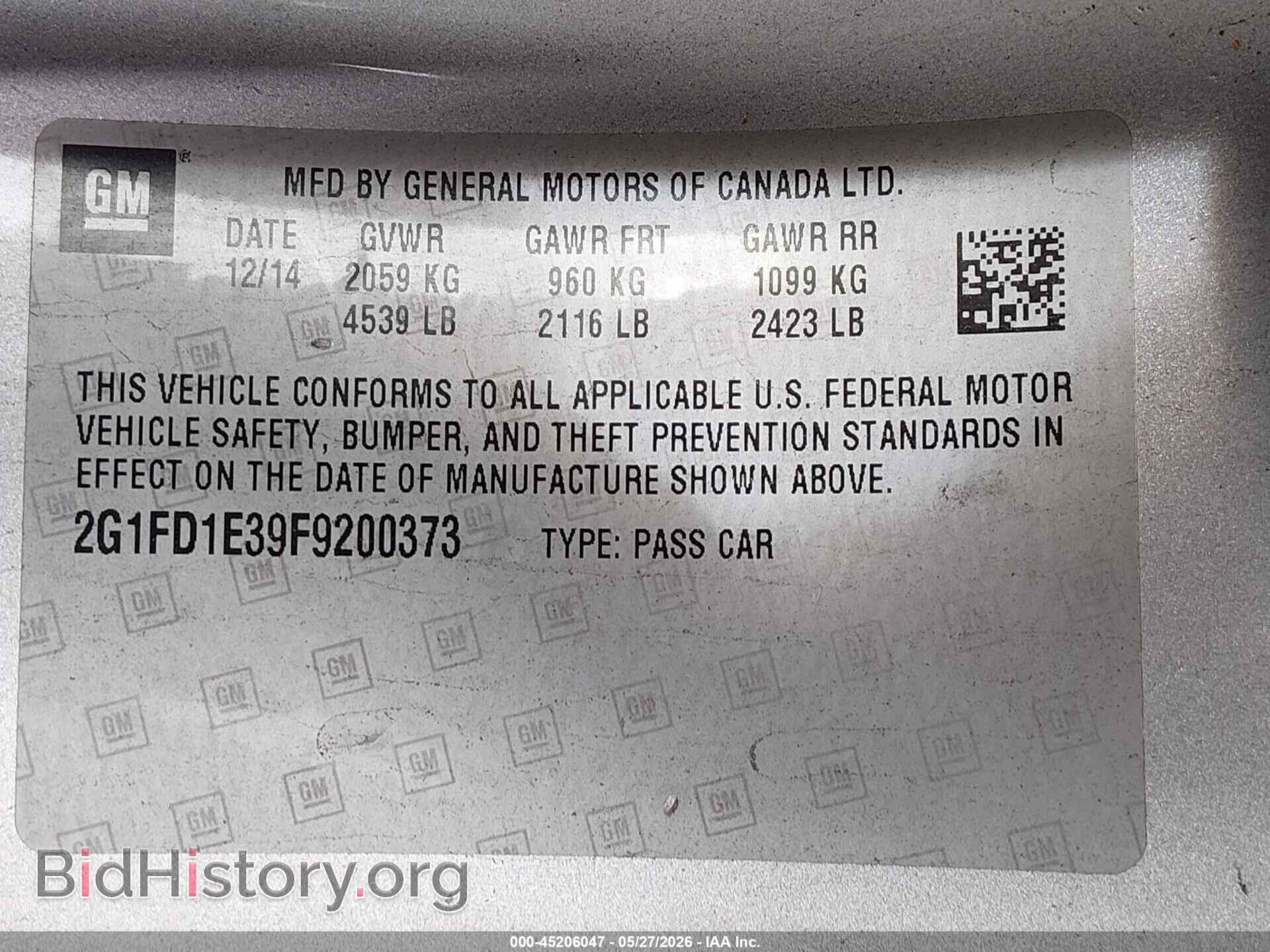 2015 CHEVROLET CAMARO - VIN: 2G1FD1E39F9200373 - Фото 9