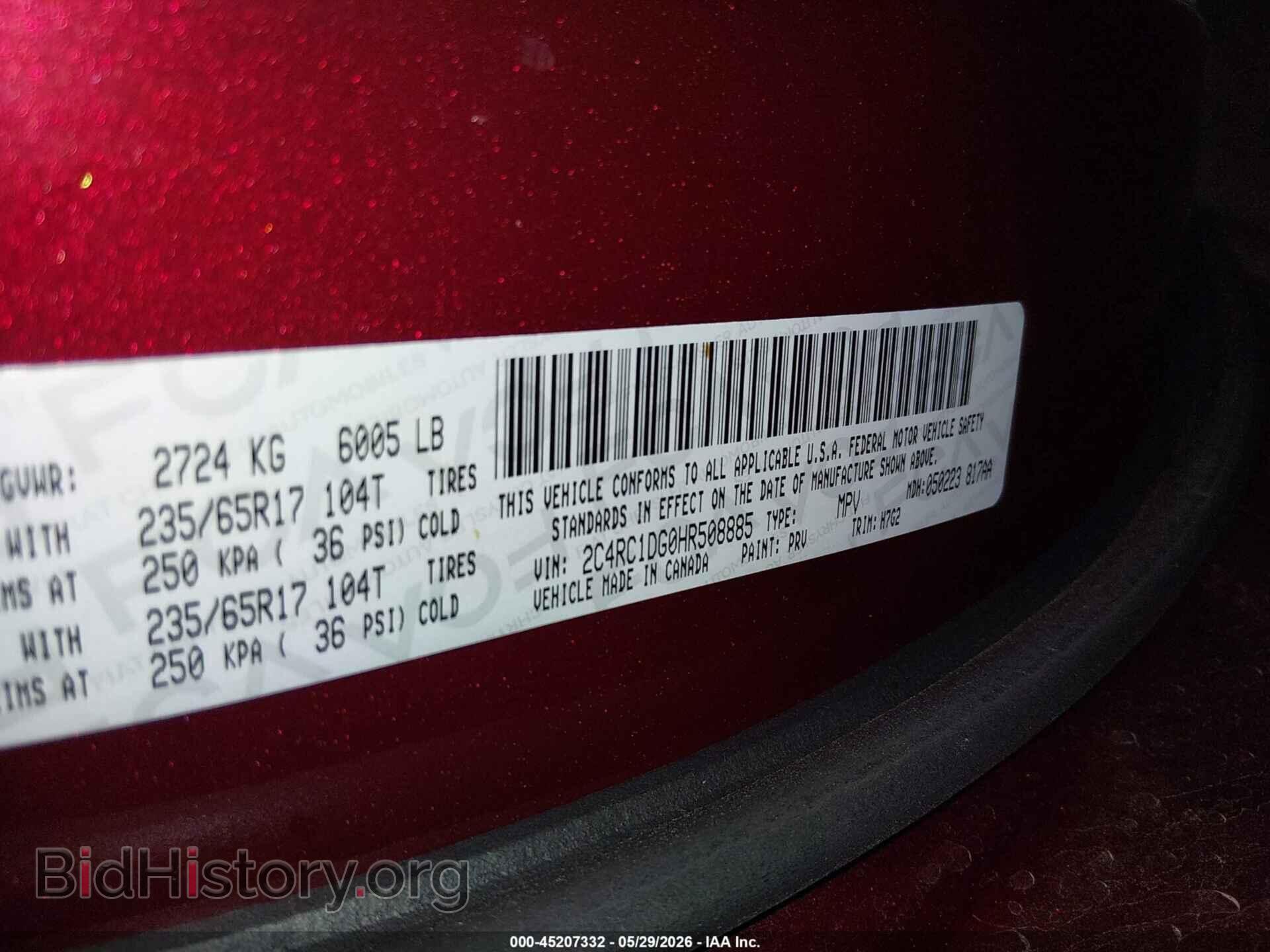 2017 CHRYSLER PACIFICA - VIN: 2C4RC1DG0HR508885 - Photo 9