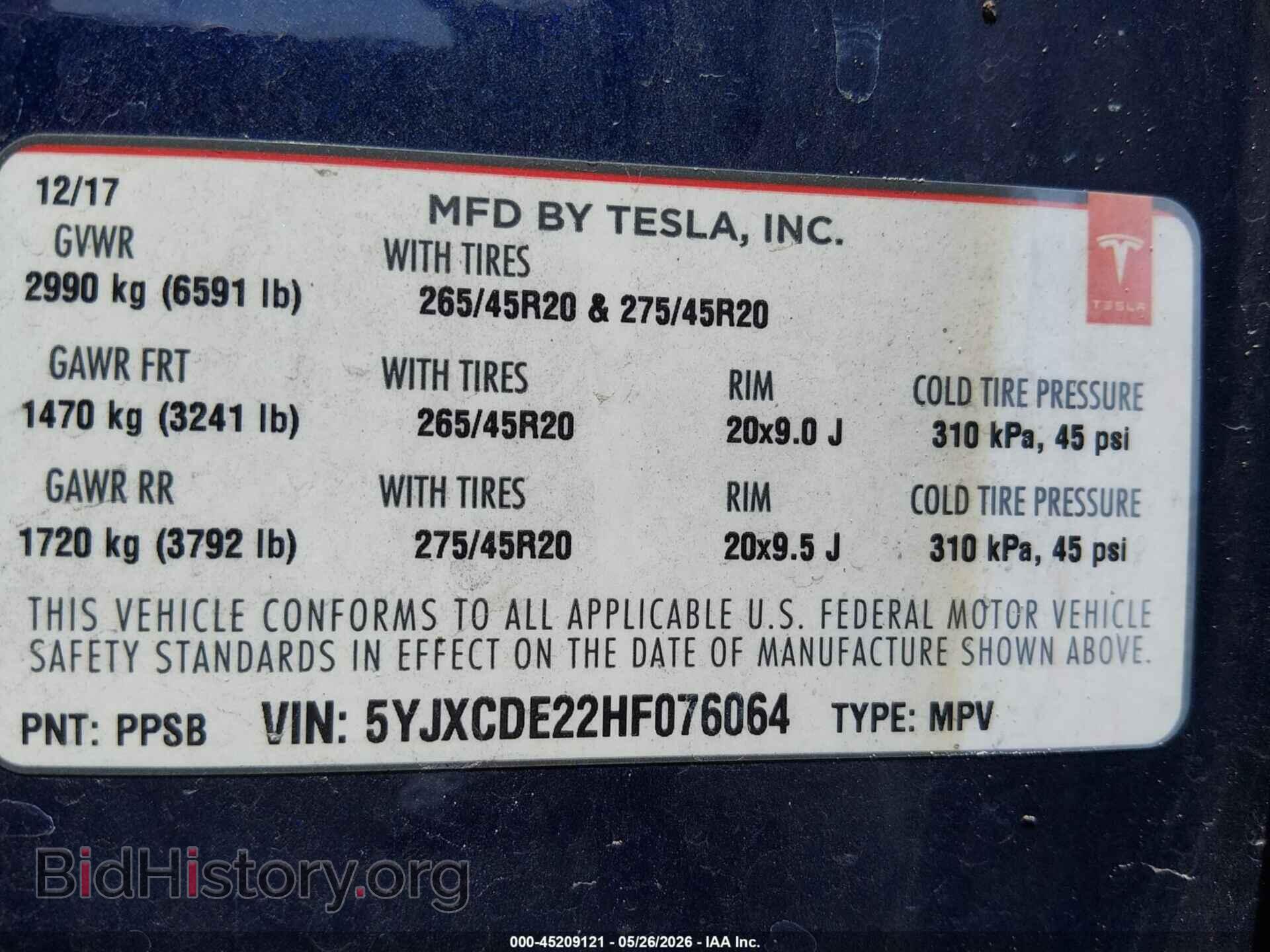 2017 TESLA MODEL X - VIN: 5YJXCDE22HF076064 - Фото 9