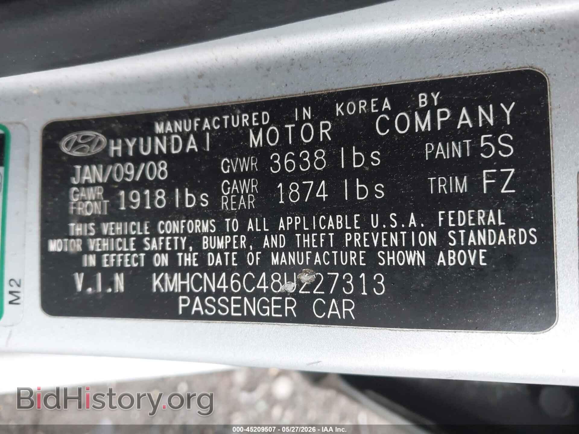 2008 HYUNDAI ACCENT - VIN: KMHCN46C48U227313 - Фото 9