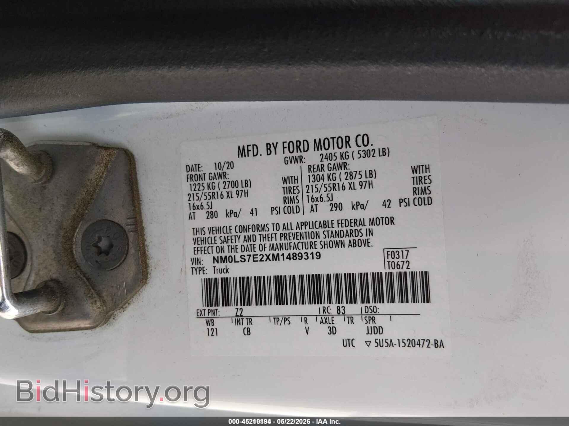 2021 FORD TRANSIT CONNECT - VIN: NM0LS7E2XM1489319 - Photo 9