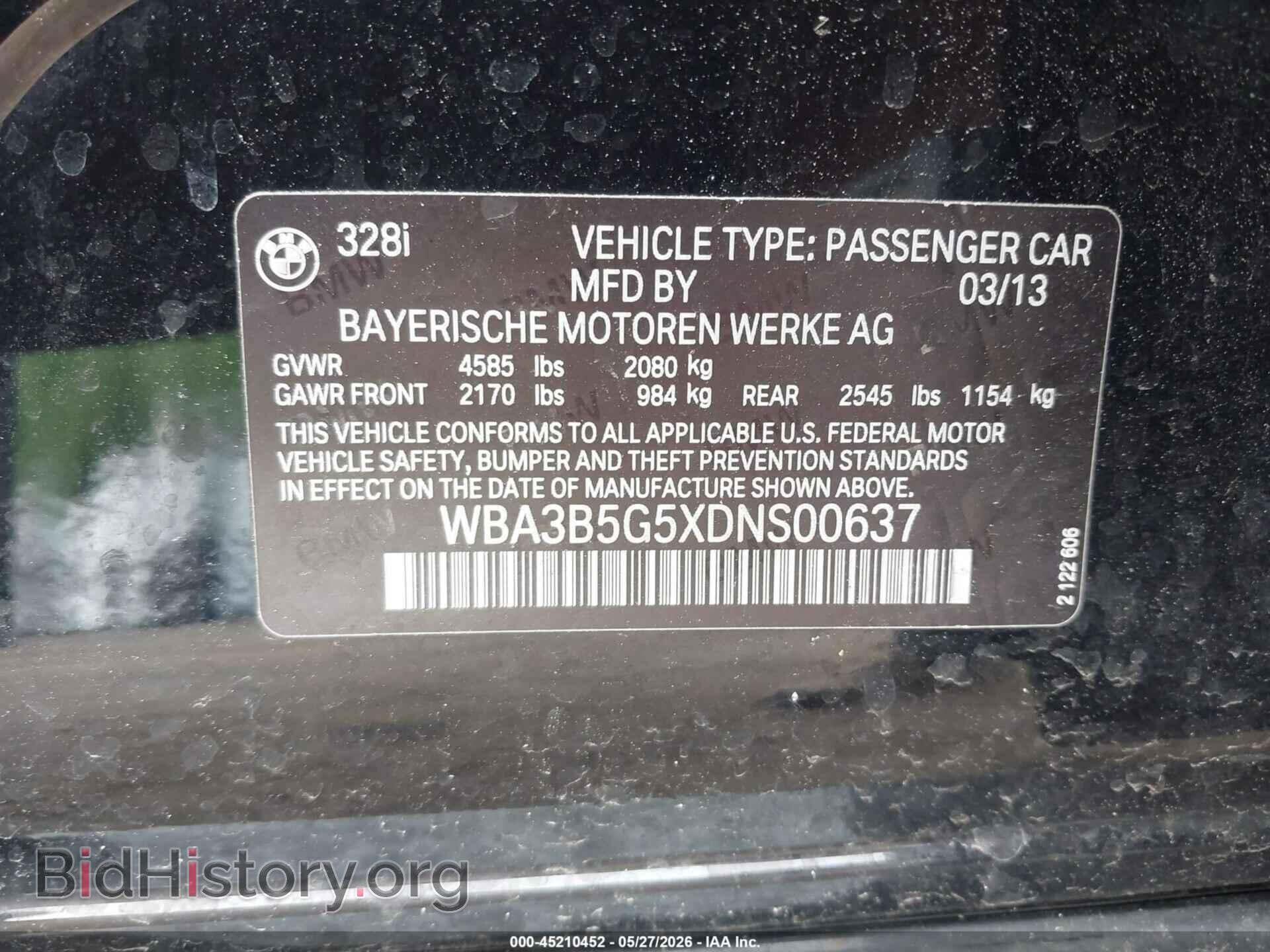 2013 BMW 328I - VIN: WBA3B5G5XDNS00637 - Фото 9