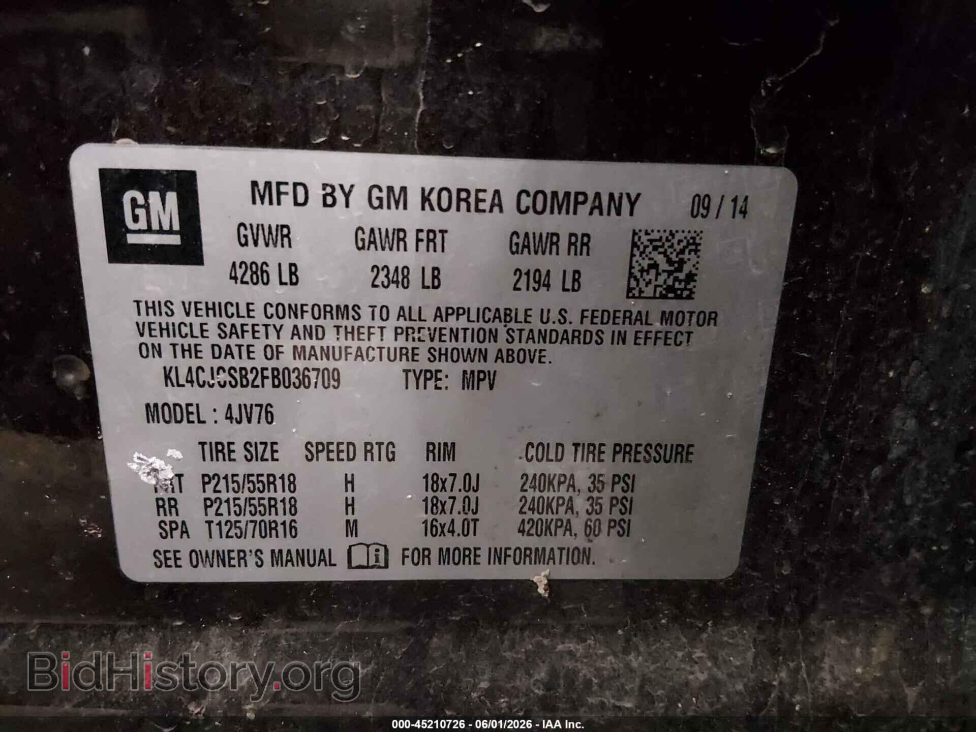 2015 BUICK ENCORE - VIN: KL4CJCSB2FB036709 - Photo 9