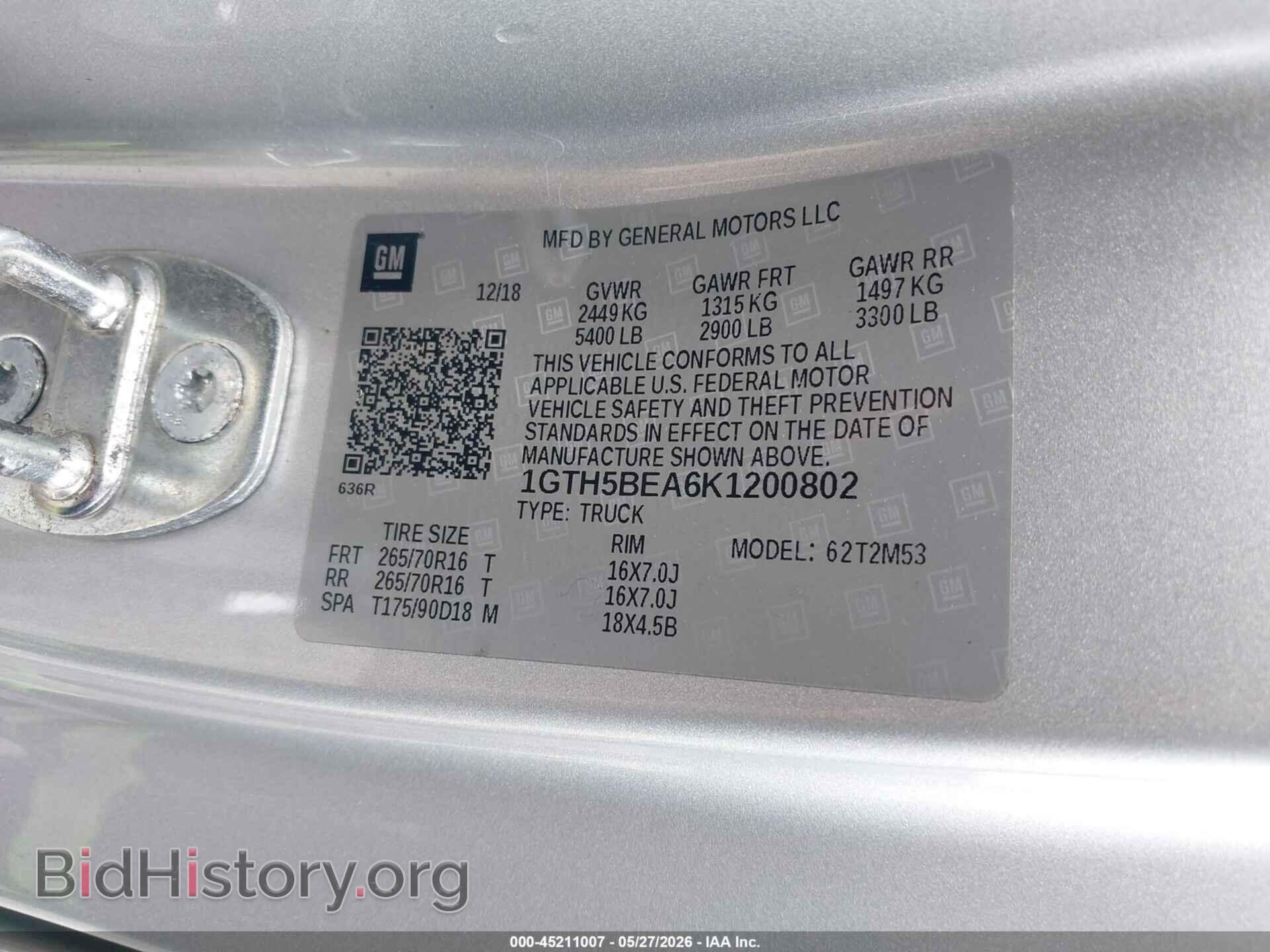 2019 GMC CANYON - VIN: 1GTH5BEA6K1200802 - Фото 9