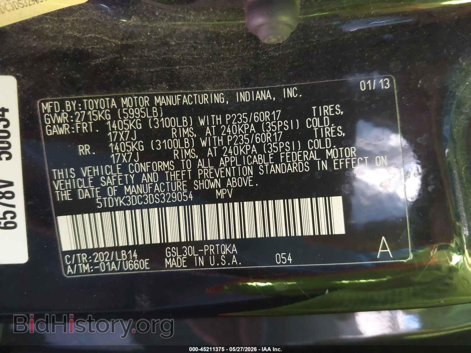 2013 TOYOTA SIENNA - VIN: 5TDYK3DC3DS329054 - Photo 9