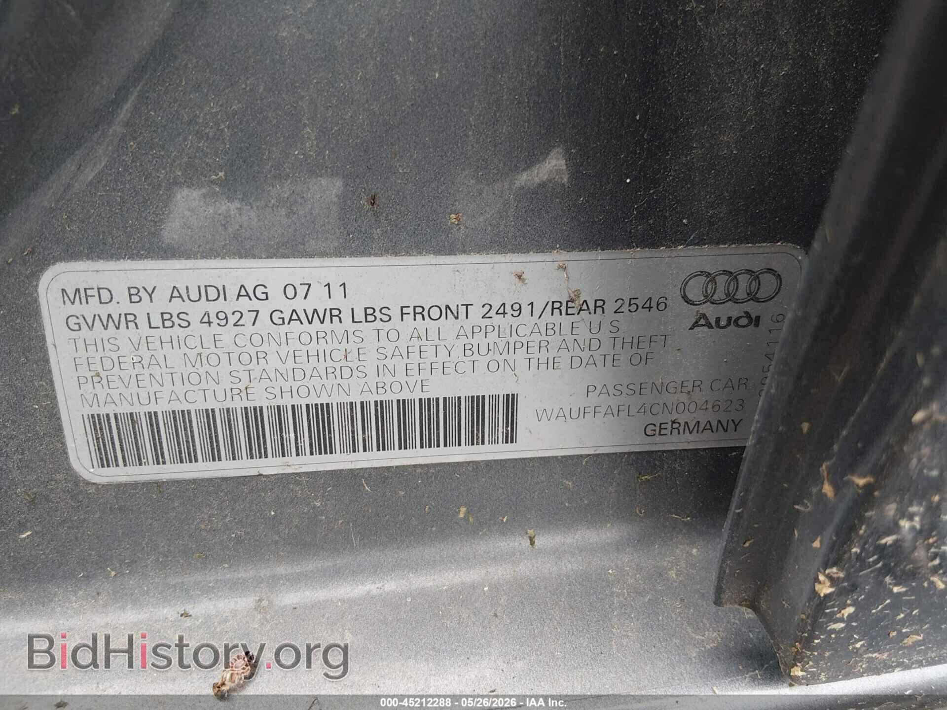 2012 AUDI A4 - VIN: WAUFFAFL4CN004623 - Фото 9