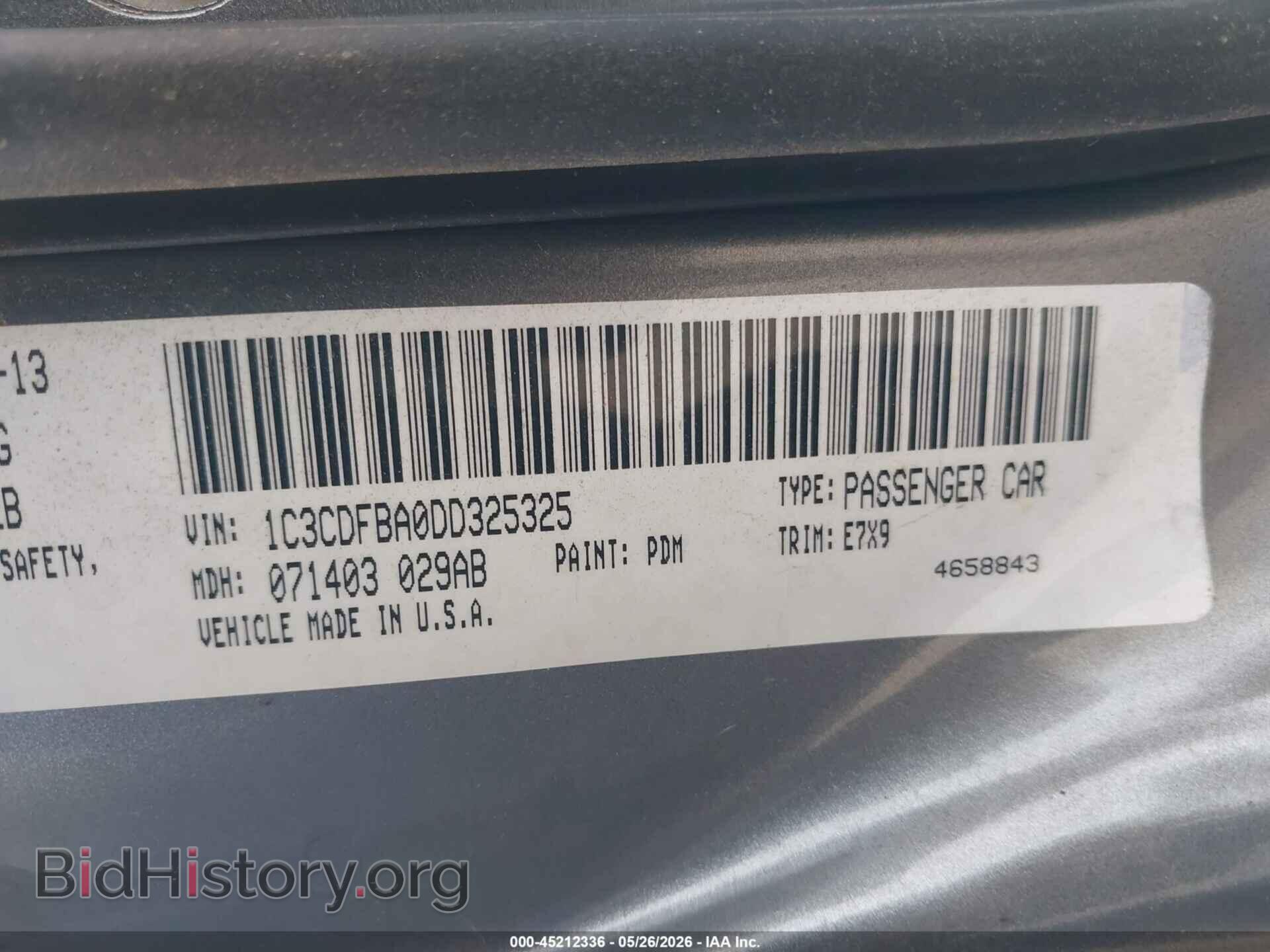 2013 DODGE DART - VIN: 1C3CDFBA0DD325325 - Photo 9