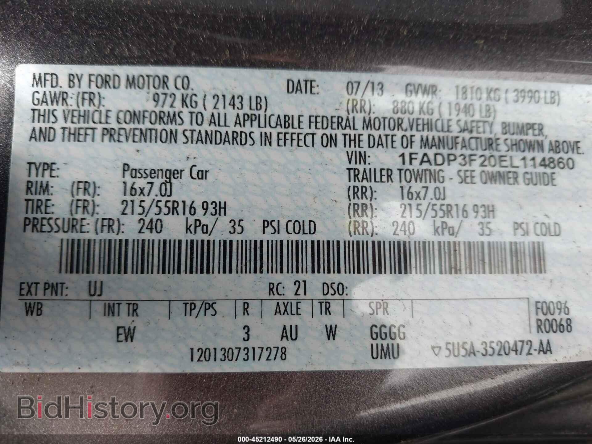 2014 FORD FOCUS - VIN: 1FADP3F20EL114860 - Photo 9