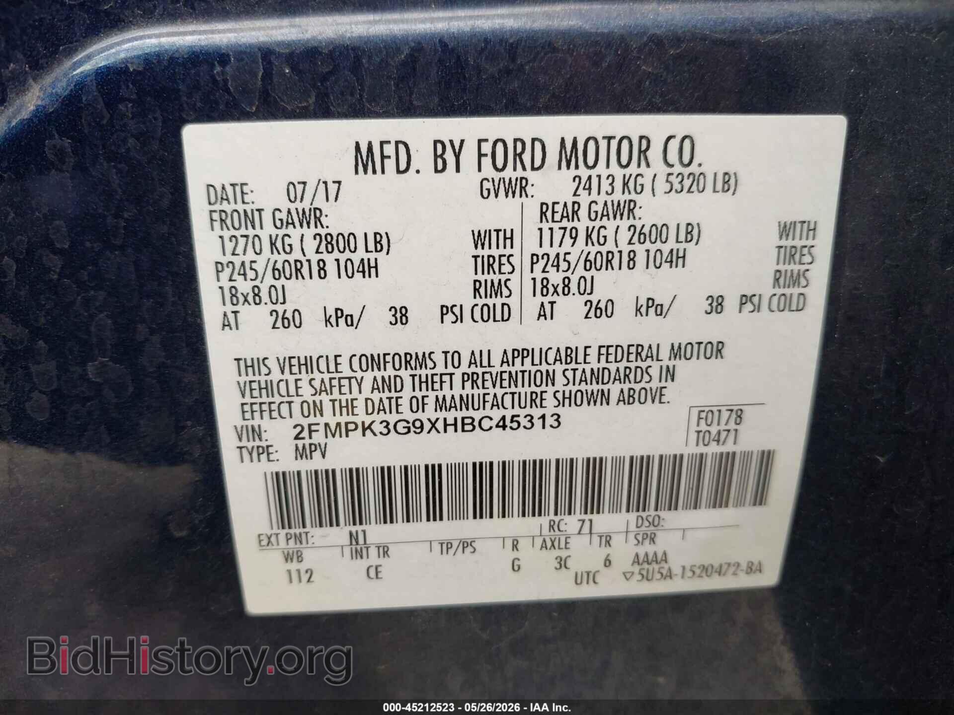 2017 FORD EDGE - VIN: 2FMPK3G9XHBC45313 - Photo 9