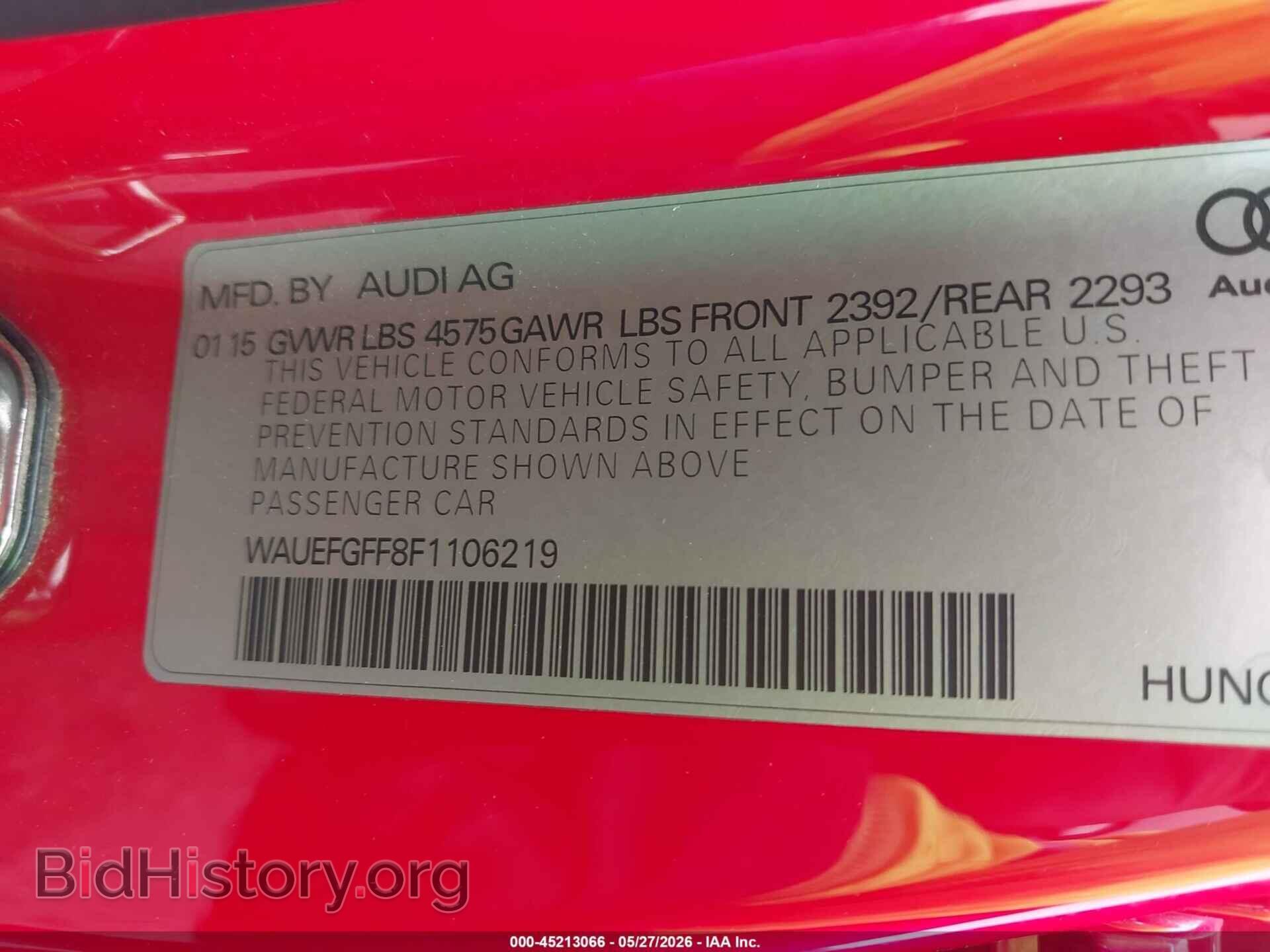 2015 AUDI A3 - VIN: WAUEFGFF8F1106219 - Фото 9