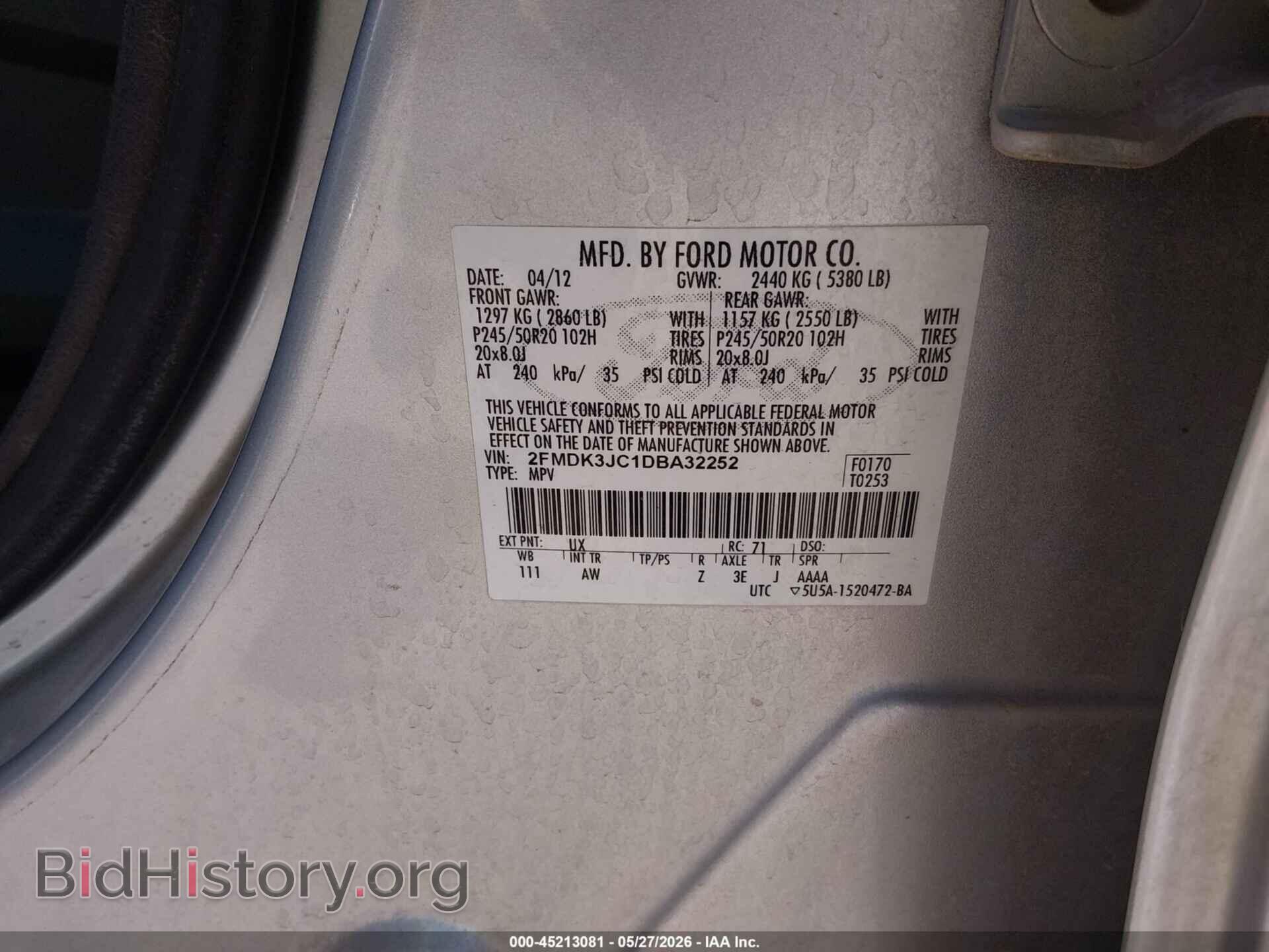 2013 FORD EDGE - VIN: 2FMDK3JC1DBA32252 - Photo 9