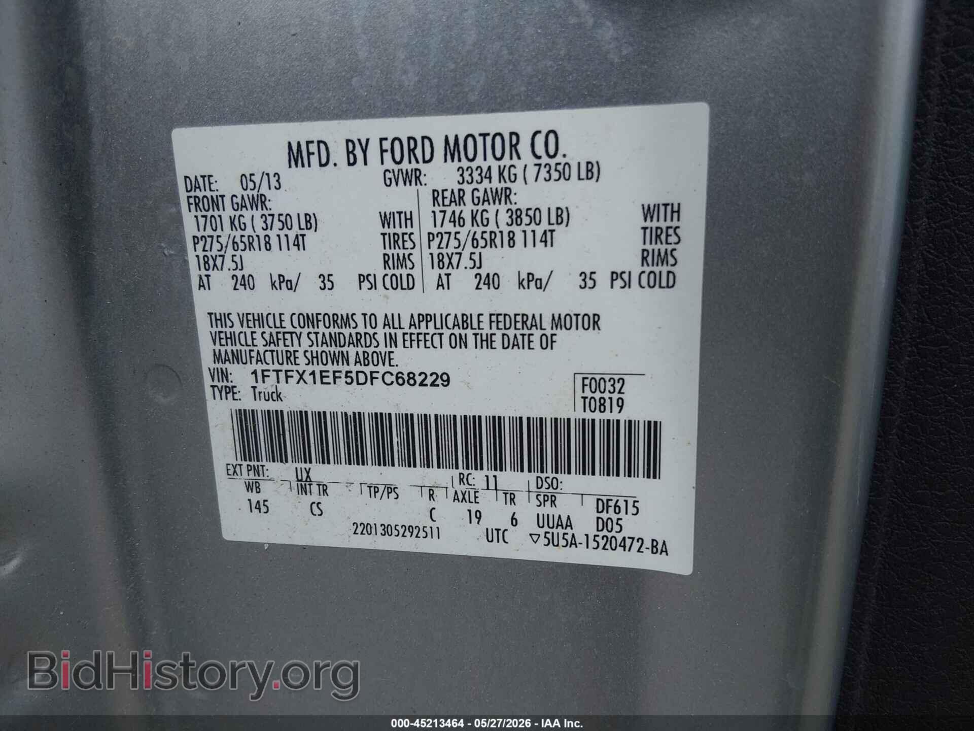 2013 FORD F-150 - VIN: 1FTFX1EF5DFC68229 - Photo 9