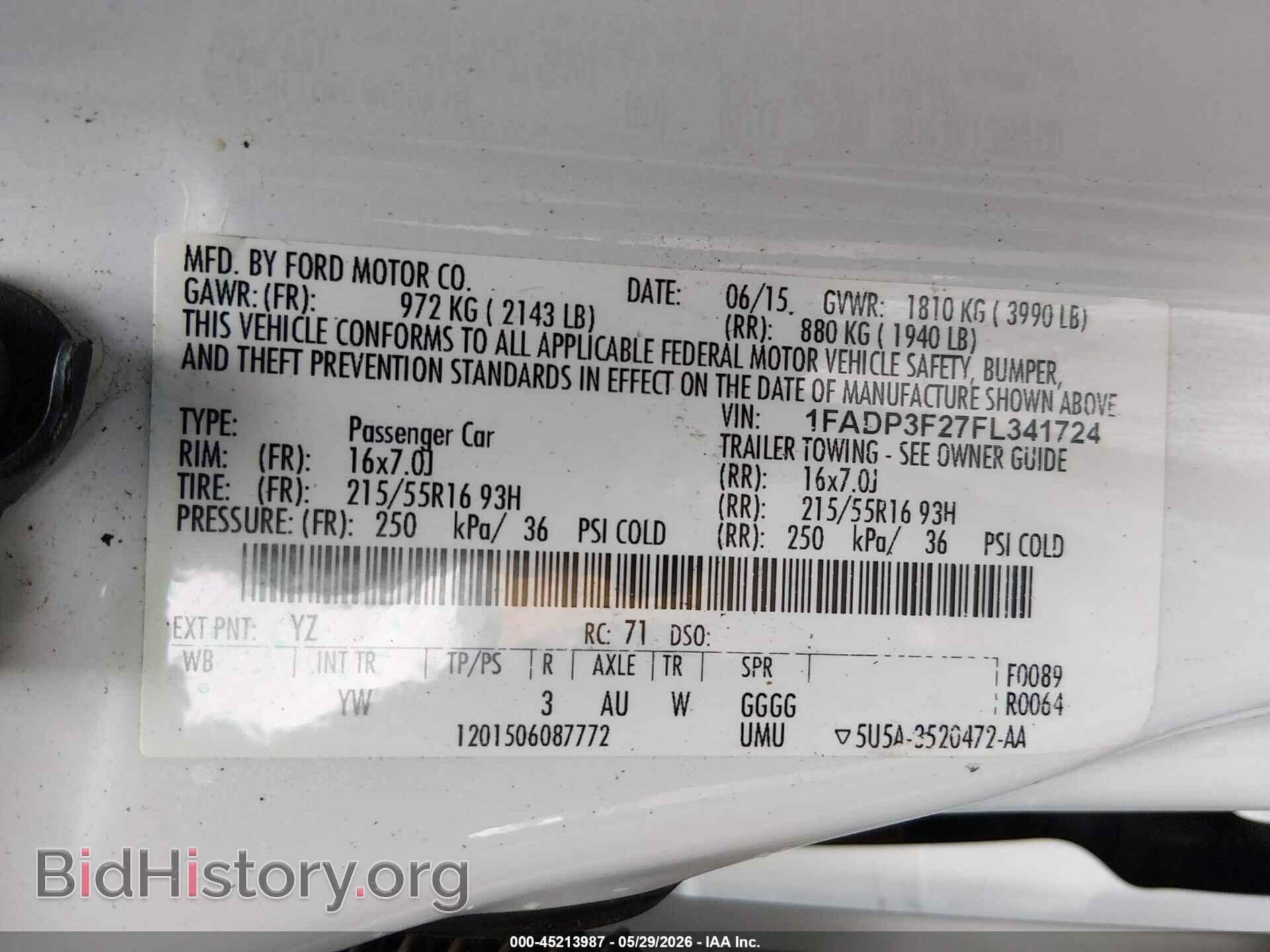 2015 FORD FOCUS - VIN: 1FADP3F27FL341724 - Фото 9