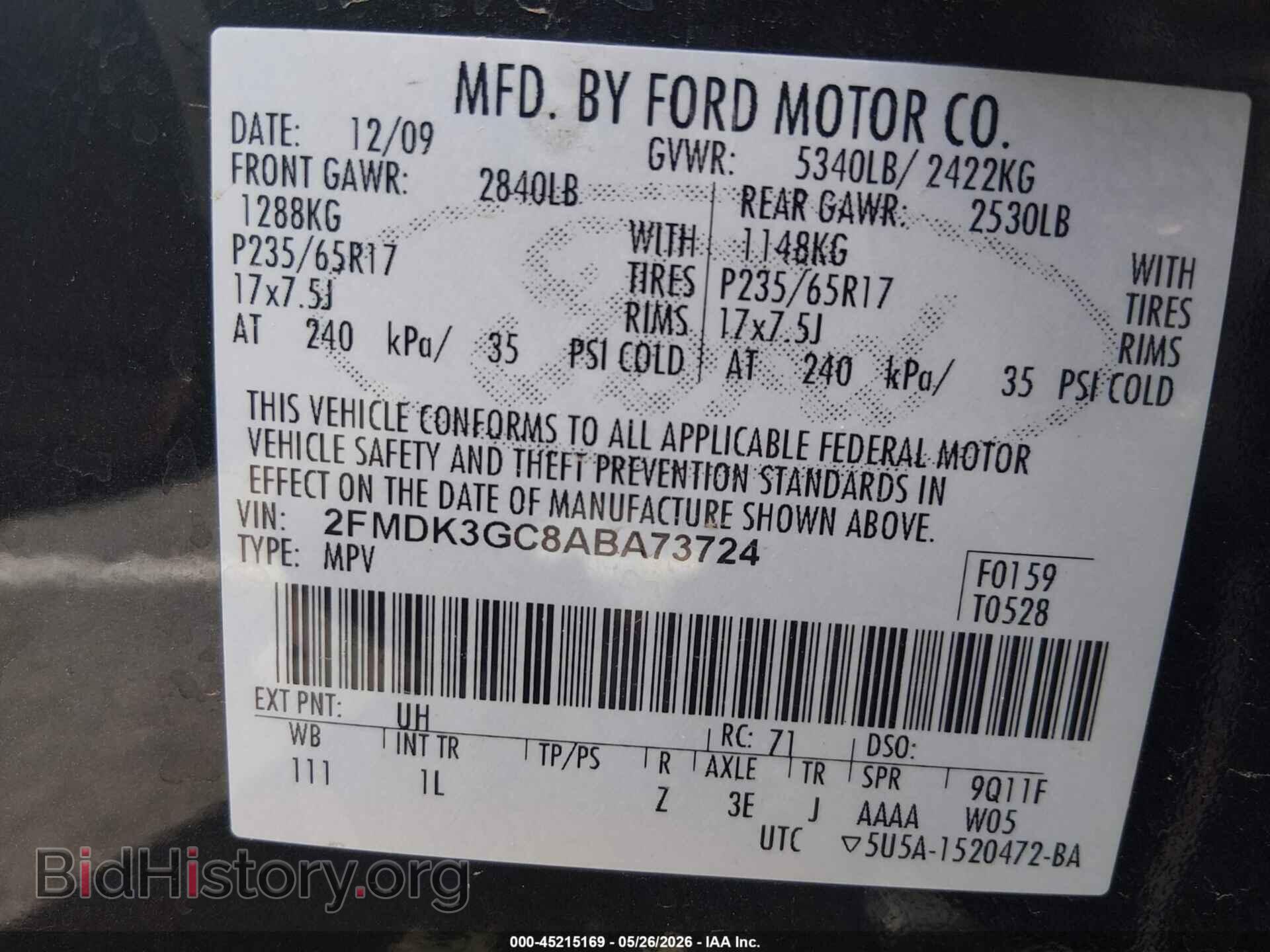 2010 FORD EDGE - VIN: 2FMDK3GC8ABA73724 - Photo 9
