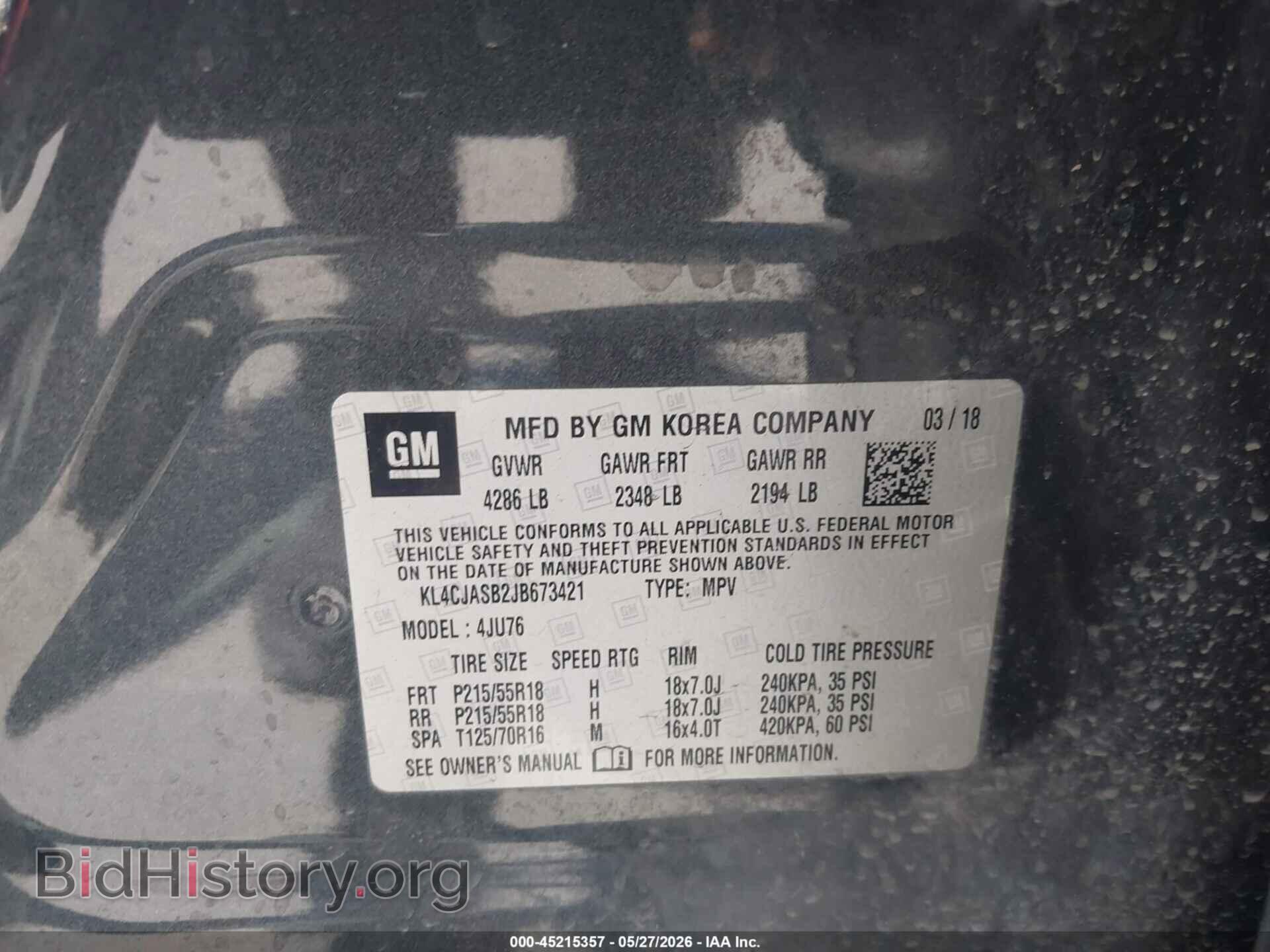 2018 BUICK ENCORE - VIN: KL4CJASB2JB673421 - Photo 9