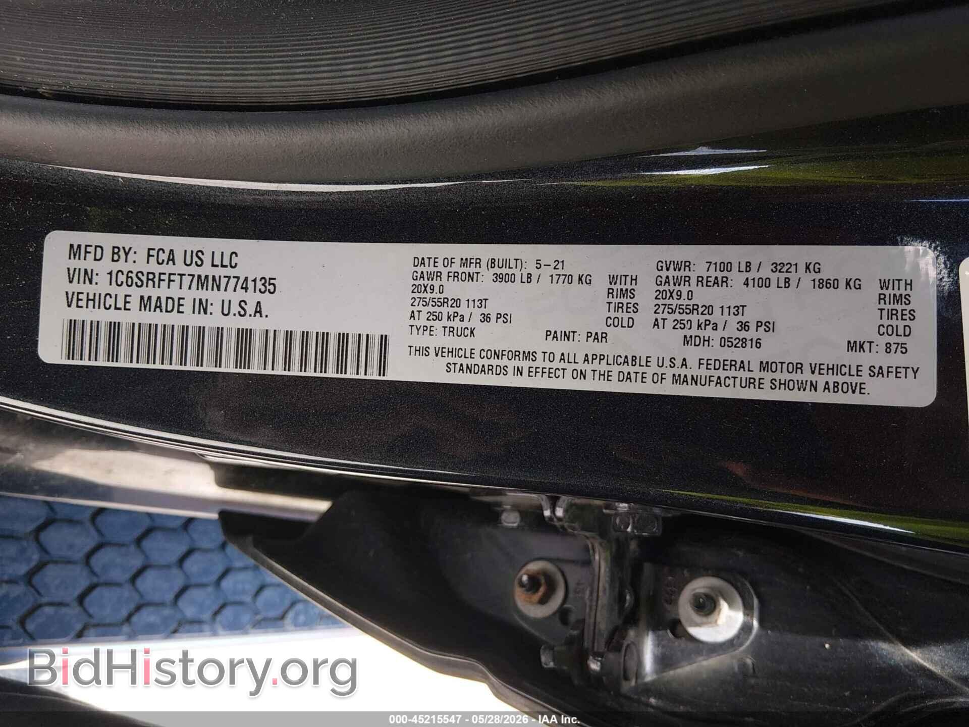 2021 RAM 1500 - VIN: 1C6SRFFT7MN774135 - Фото 9