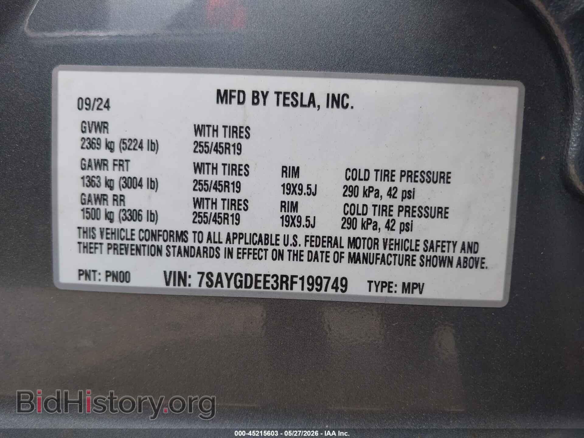 2024 TESLA MODEL Y - VIN: 7SAYGDEE3RF199749 - Фото 9