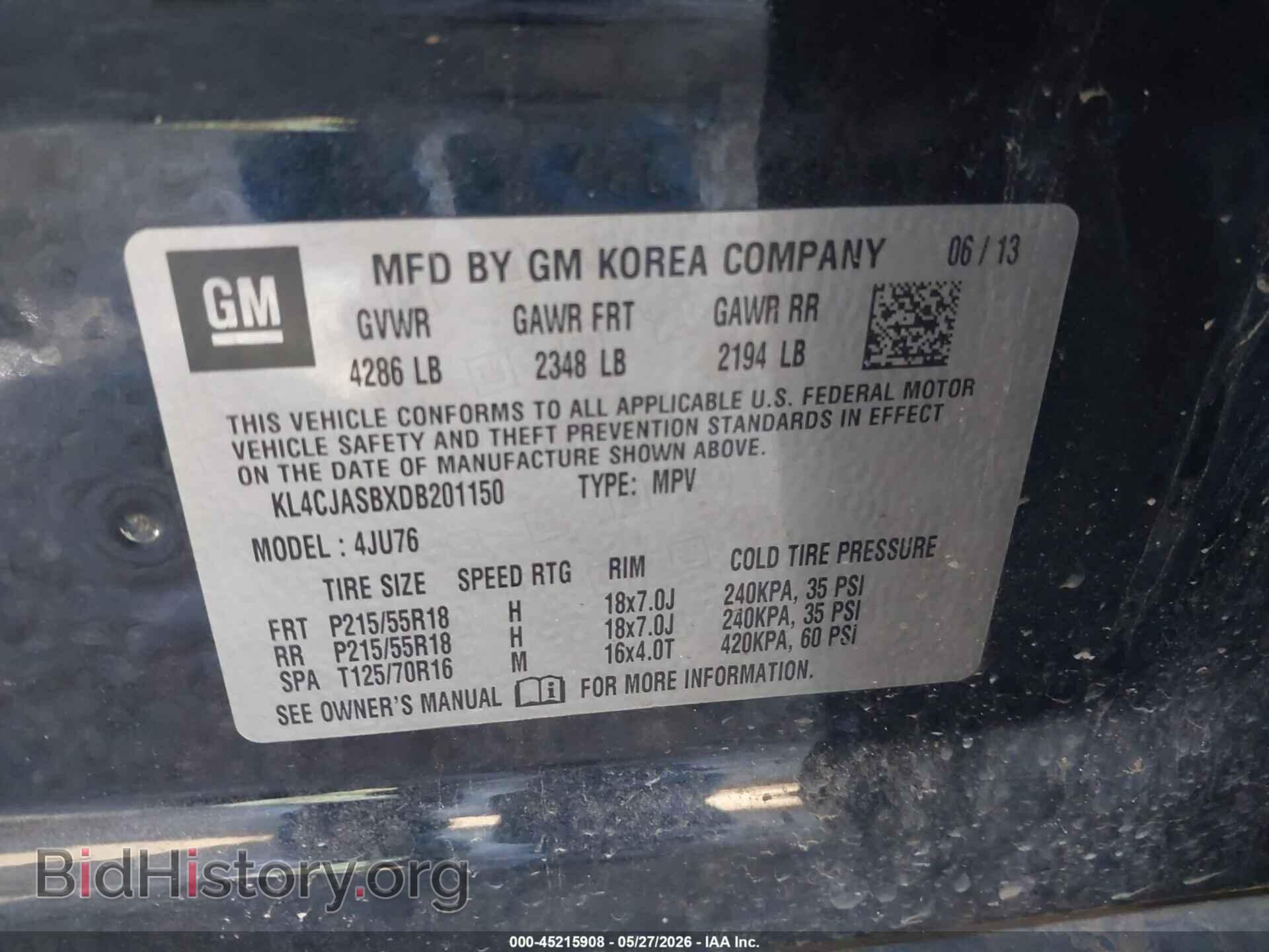 2013 BUICK ENCORE - VIN: KL4CJASBXDB201150 - Фото 9