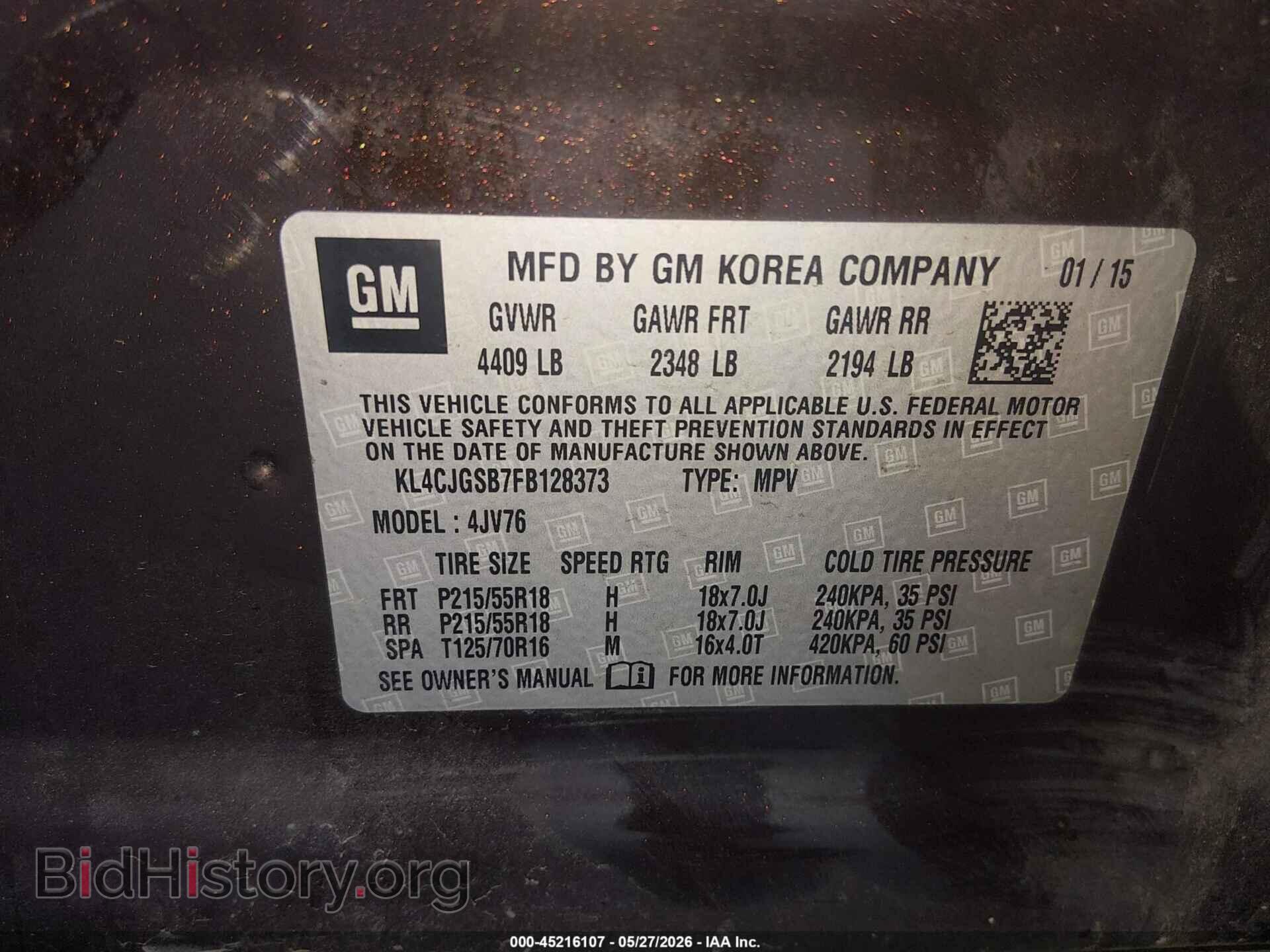 2015 BUICK ENCORE - VIN: KL4CJGSB7FB128373 - Photo 9