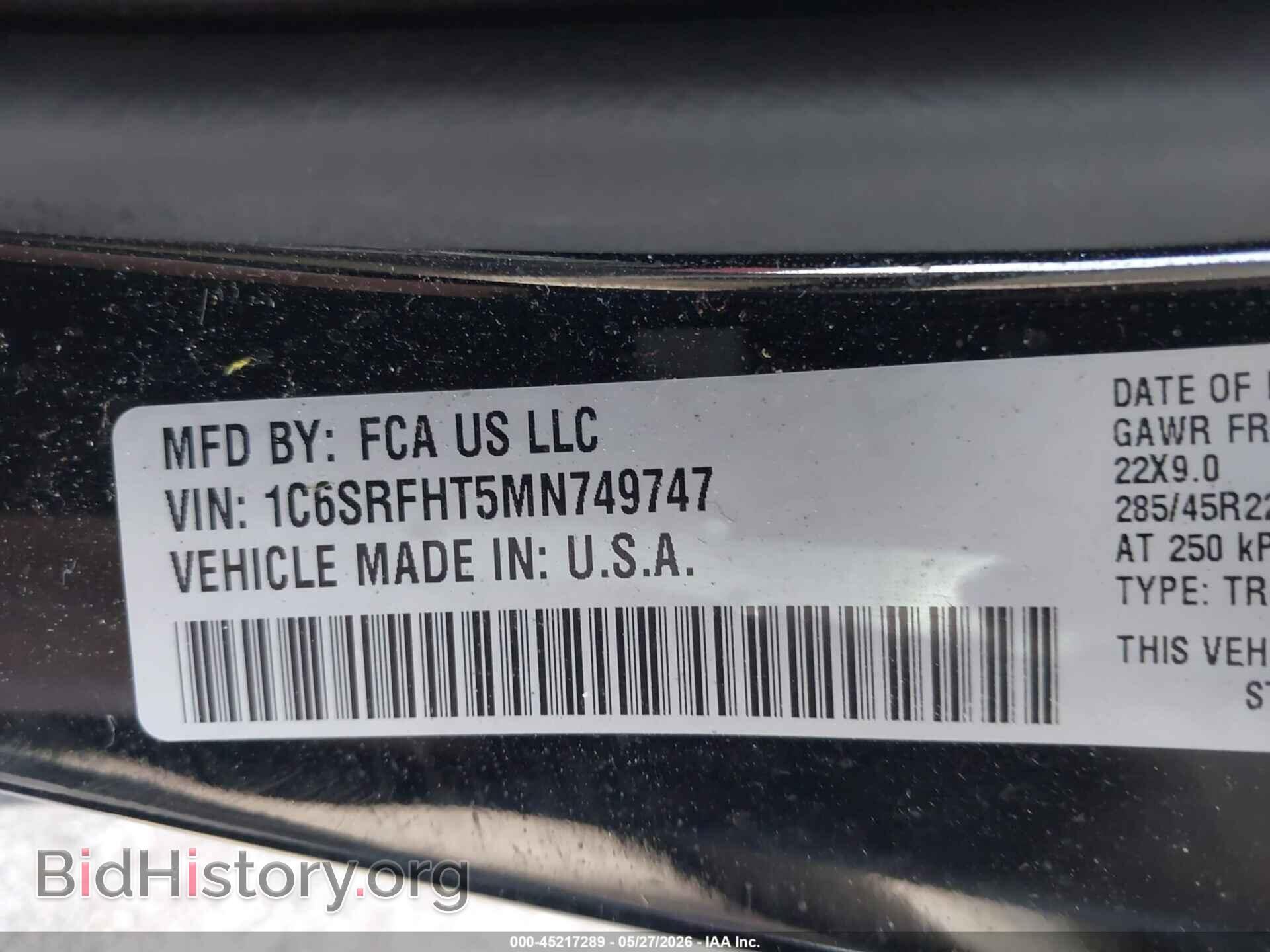 2021 RAM 1500 - VIN: 1C6SRFHT5MN749747 - Photo 9