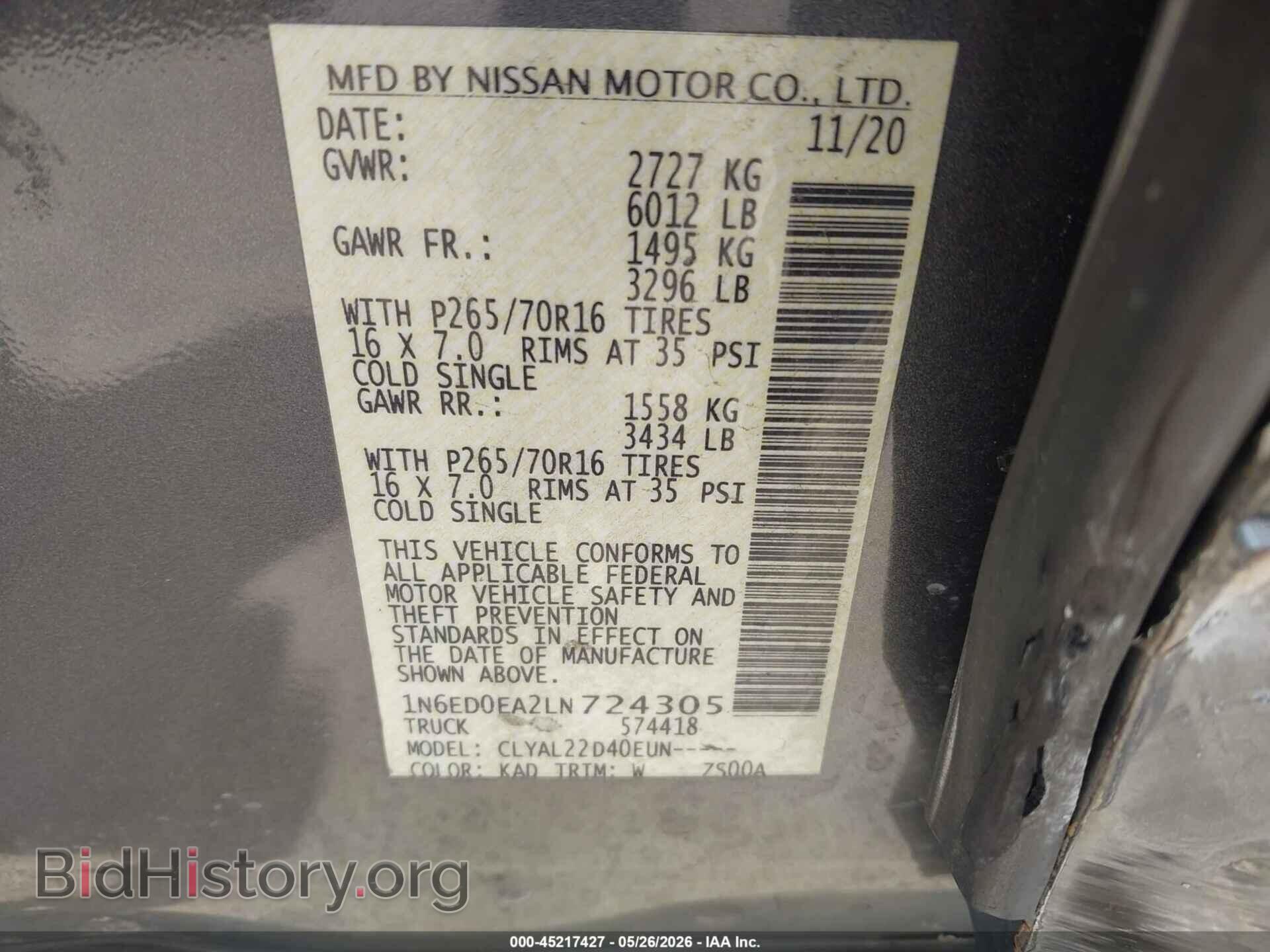 2020 NISSAN FRONTIER - VIN: 1N6ED0EA2LN724305 - Фото 9