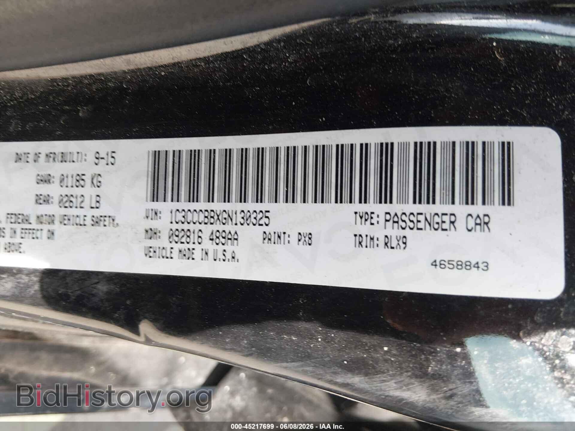 2016 CHRYSLER 200 - VIN: 1C3CCCBBXGN130325 - Photo 9