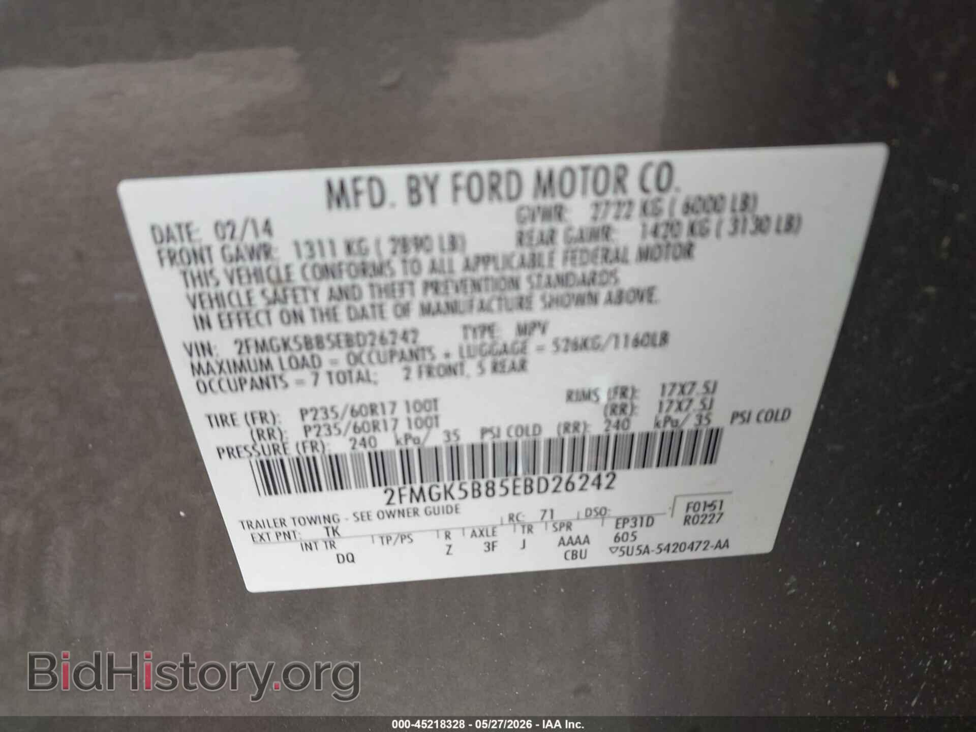 2014 FORD FLEX - VIN: 2FMGK5B85EBD26242 - Photo 9