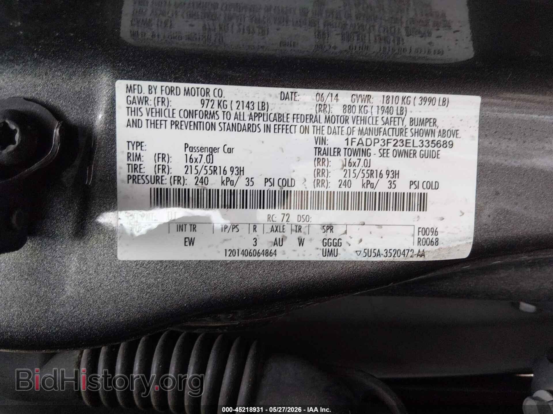 2014 FORD FOCUS - VIN: 1FADP3F23EL335689 - Photo 9