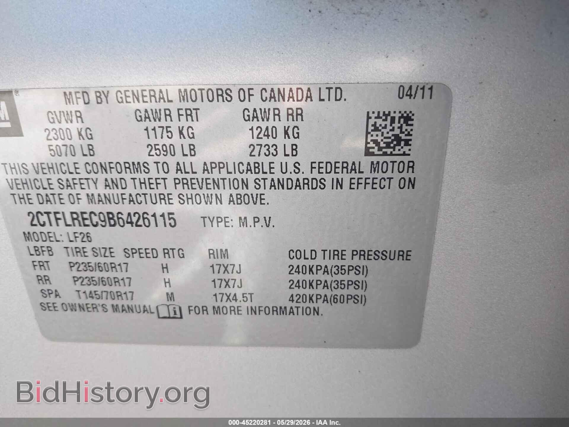 2011 GMC TERRAIN - VIN: 2CTFLREC9B6426115 - Photo 9