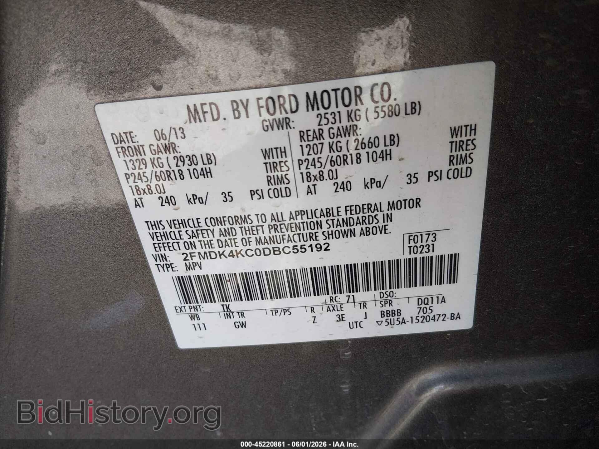 2013 FORD EDGE - VIN: 2FMDK4KC0DBC55192 - Photo 9