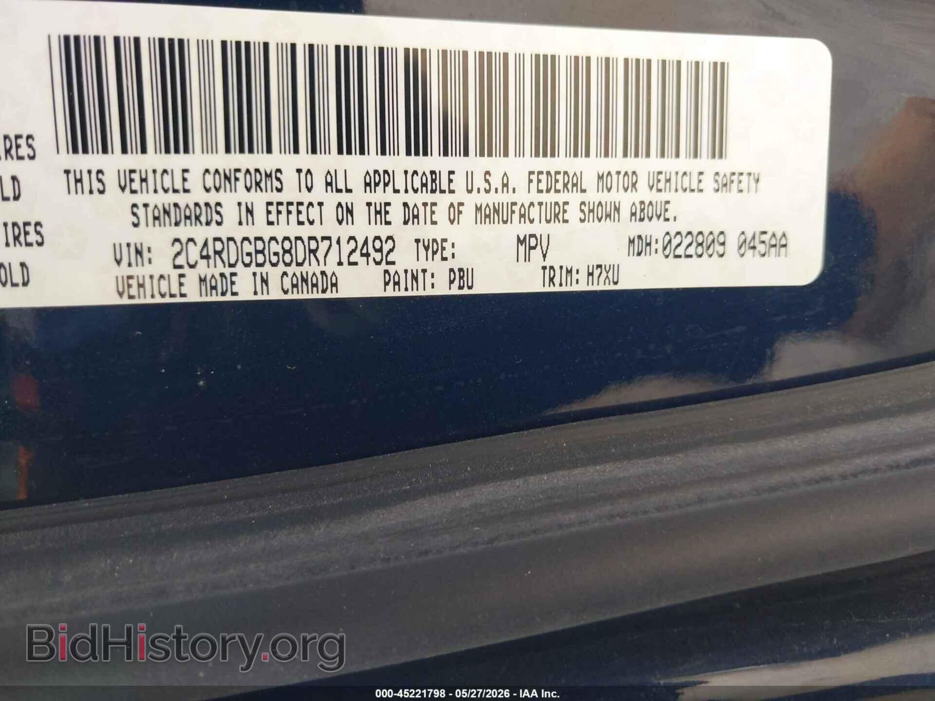 2013 DODGE GRAND CARAVAN - VIN: 2C4RDGBG8DR712492 - Фото 9