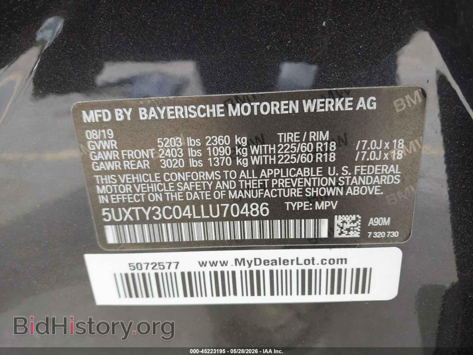 2020 BMW X3 - VIN: 5UXTY3C04LLU70486 - Фото 9