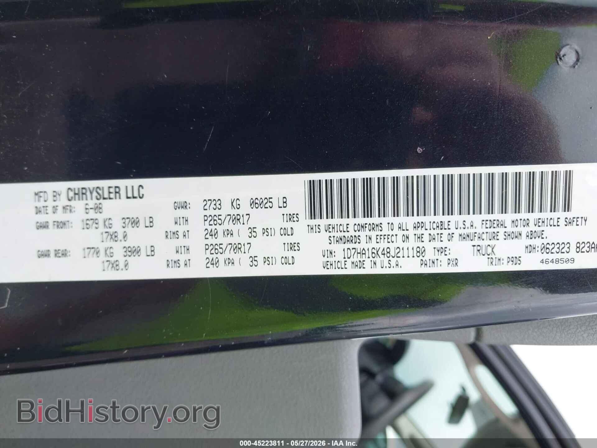 2008 DODGE RAM 1500 - VIN: 1D7HA16K48J211180 - Фото 9