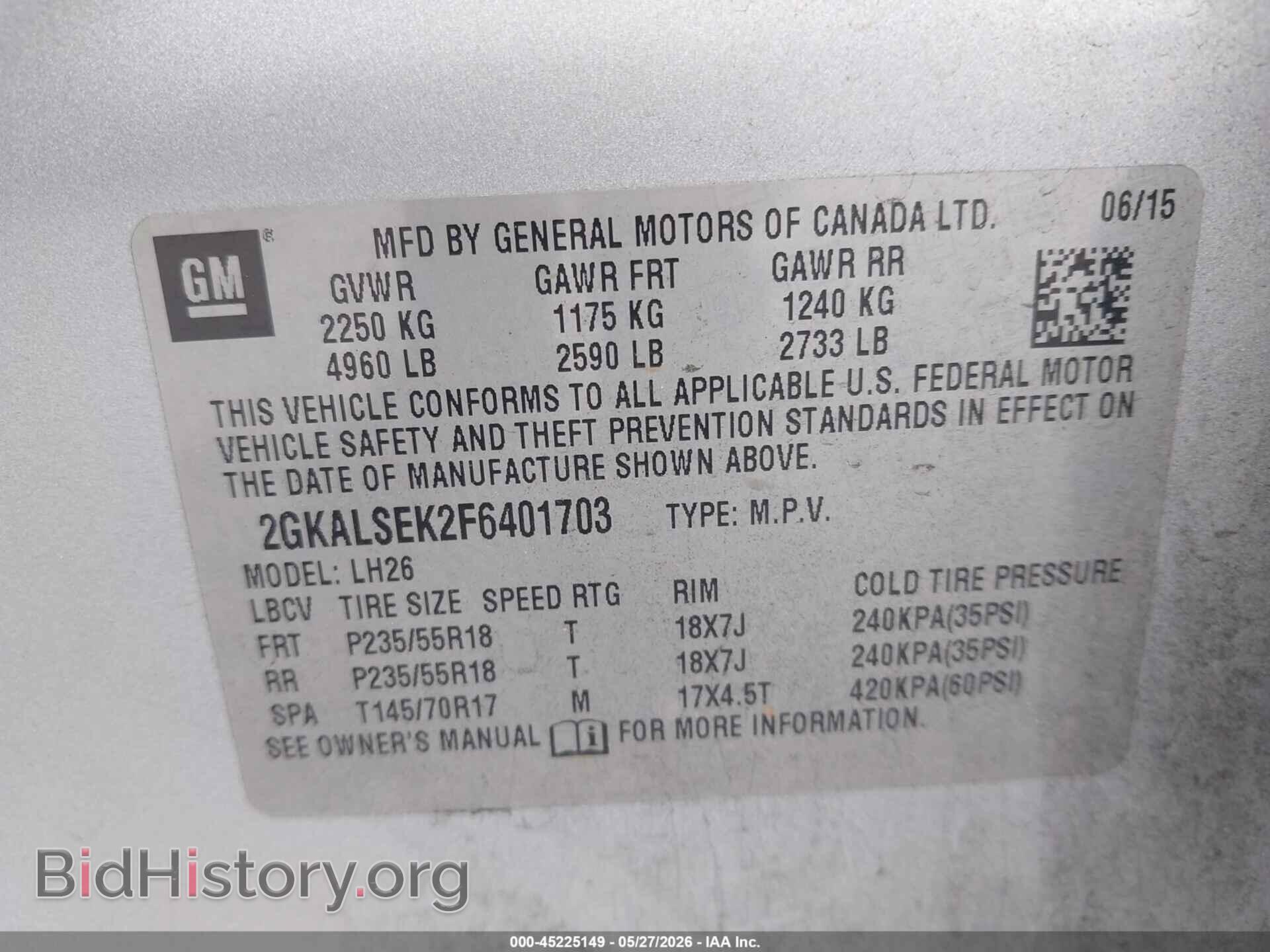 2015 GMC TERRAIN - VIN: 2GKALSEK2F6401703 - Photo 9