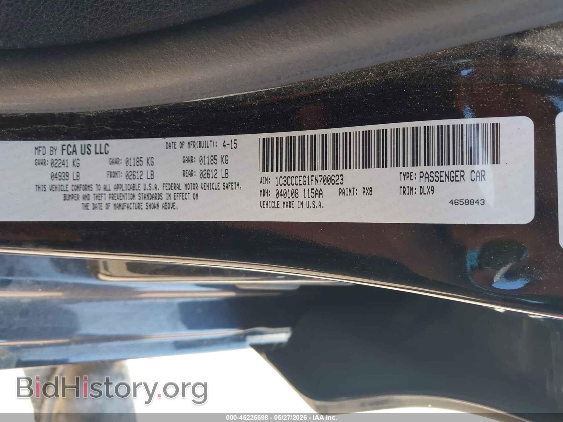 2015 CHRYSLER 200 - VIN: 1C3CCCEG1FN700623 - Фото 9