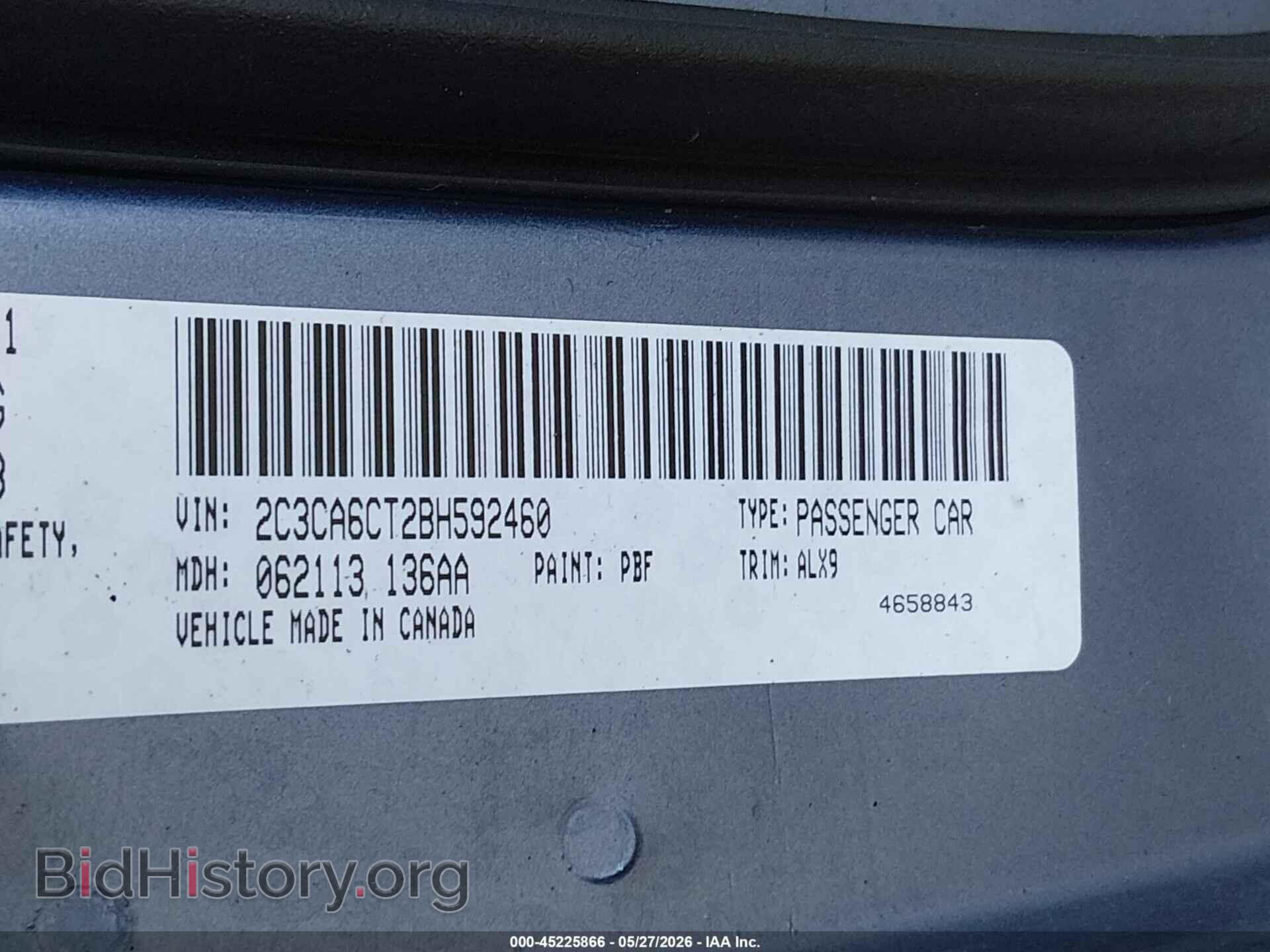 2011 CHRYSLER 300C - VIN: 2C3CA6CT2BH592460 - Фото 9